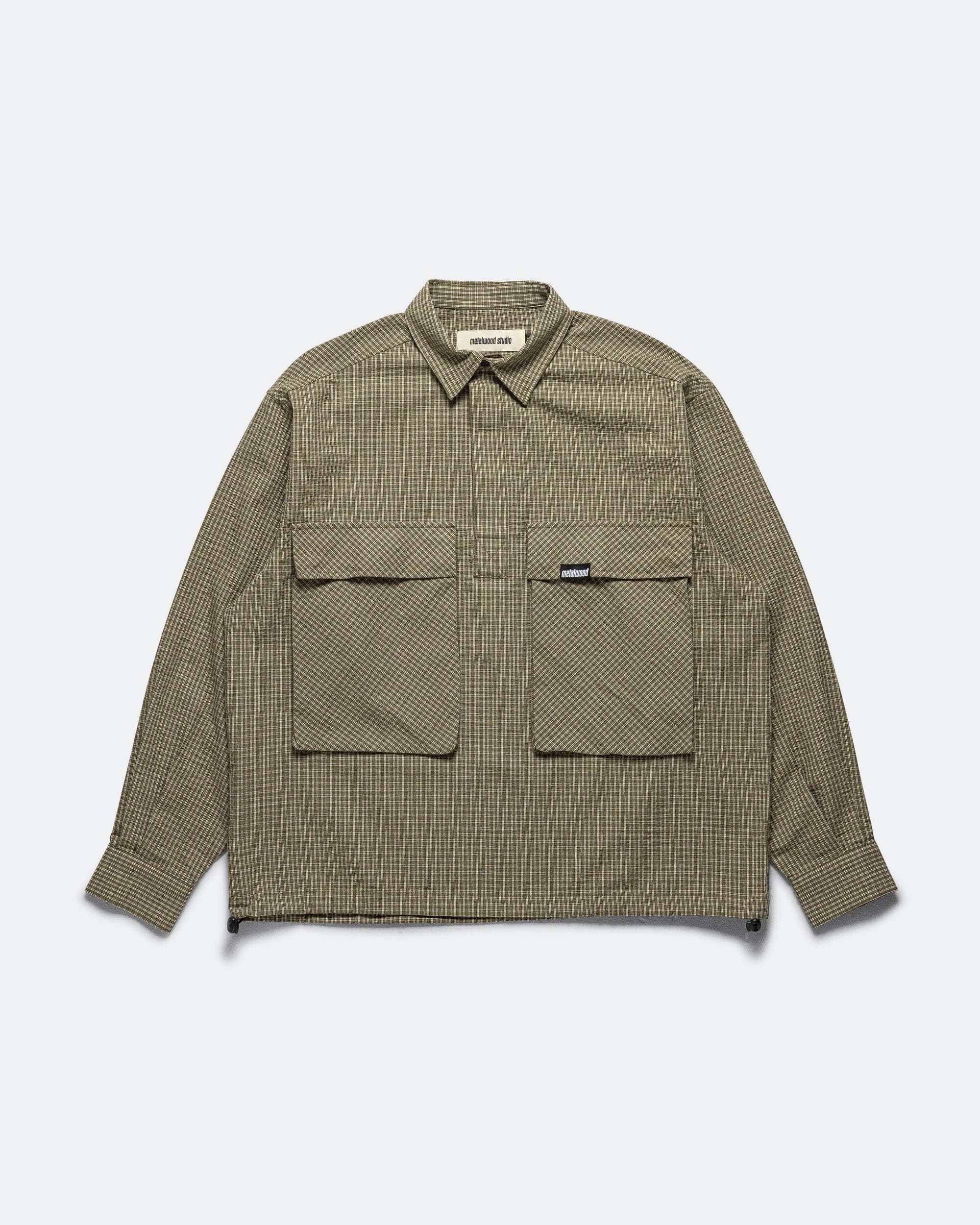 Metalwood Plaid Tactical Overshirt - Green/White