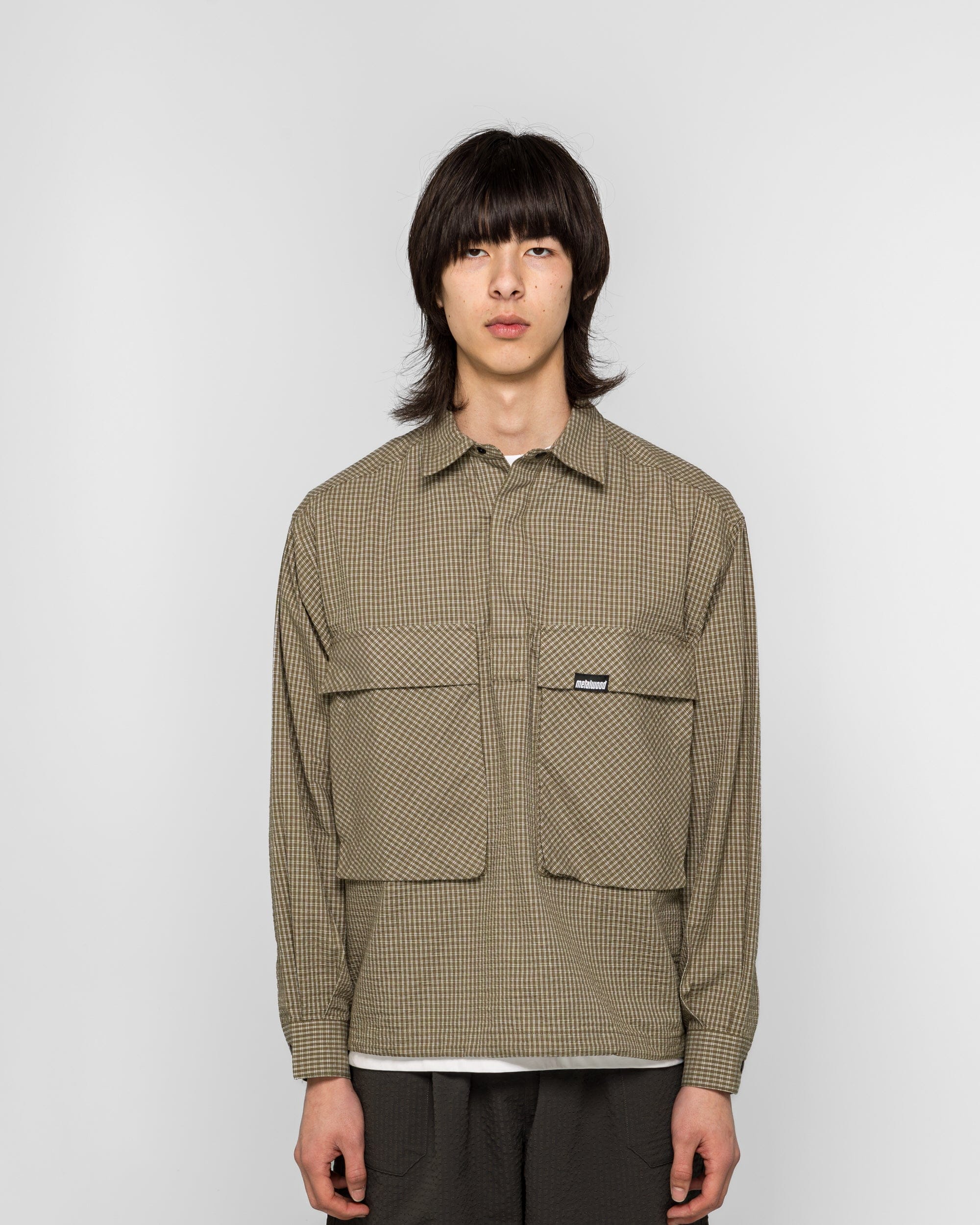 Metalwood Plaid Tactical Overshirt - Green/White