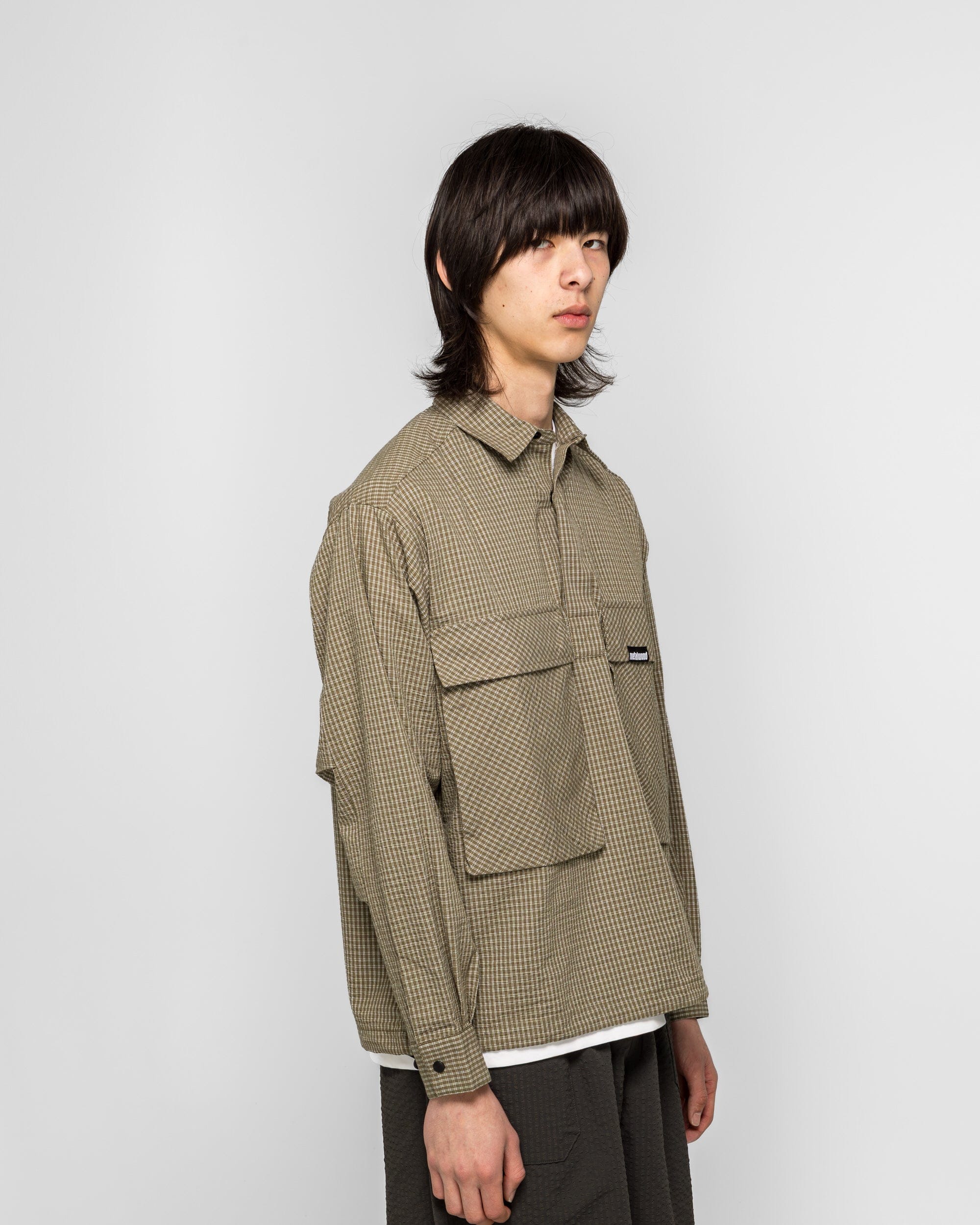 Metalwood Plaid Tactical Overshirt - Green/White