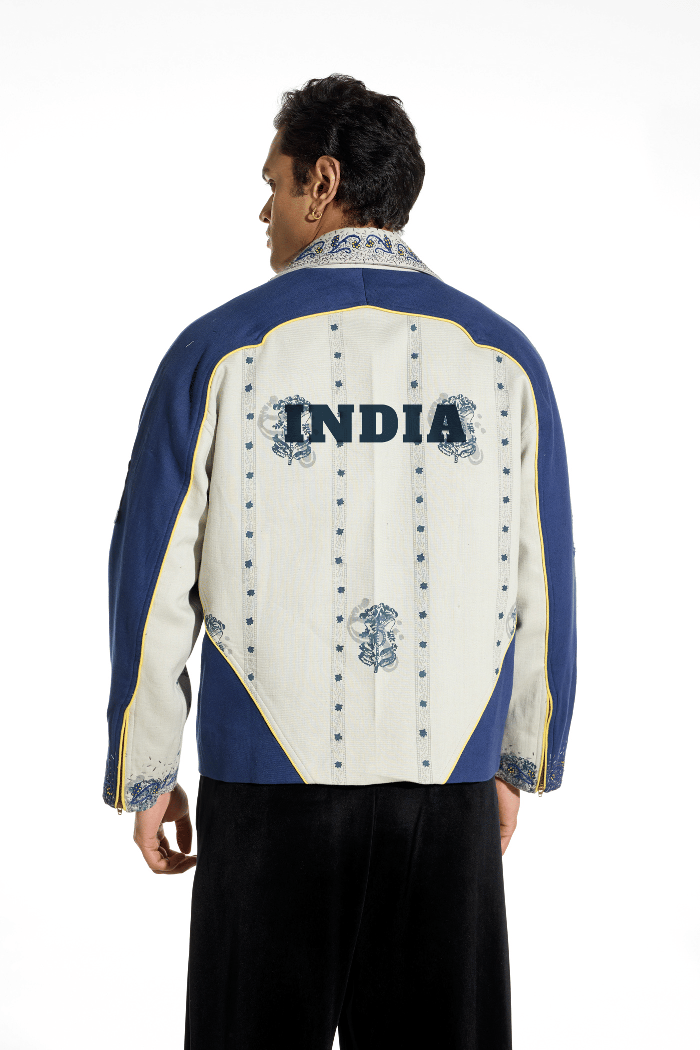 F A R A K Striped Indigo Glory Jacket