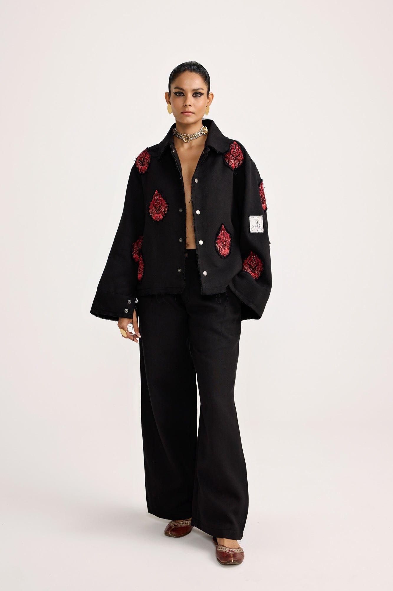 Handmade Hand Embriodered Black - Jacket