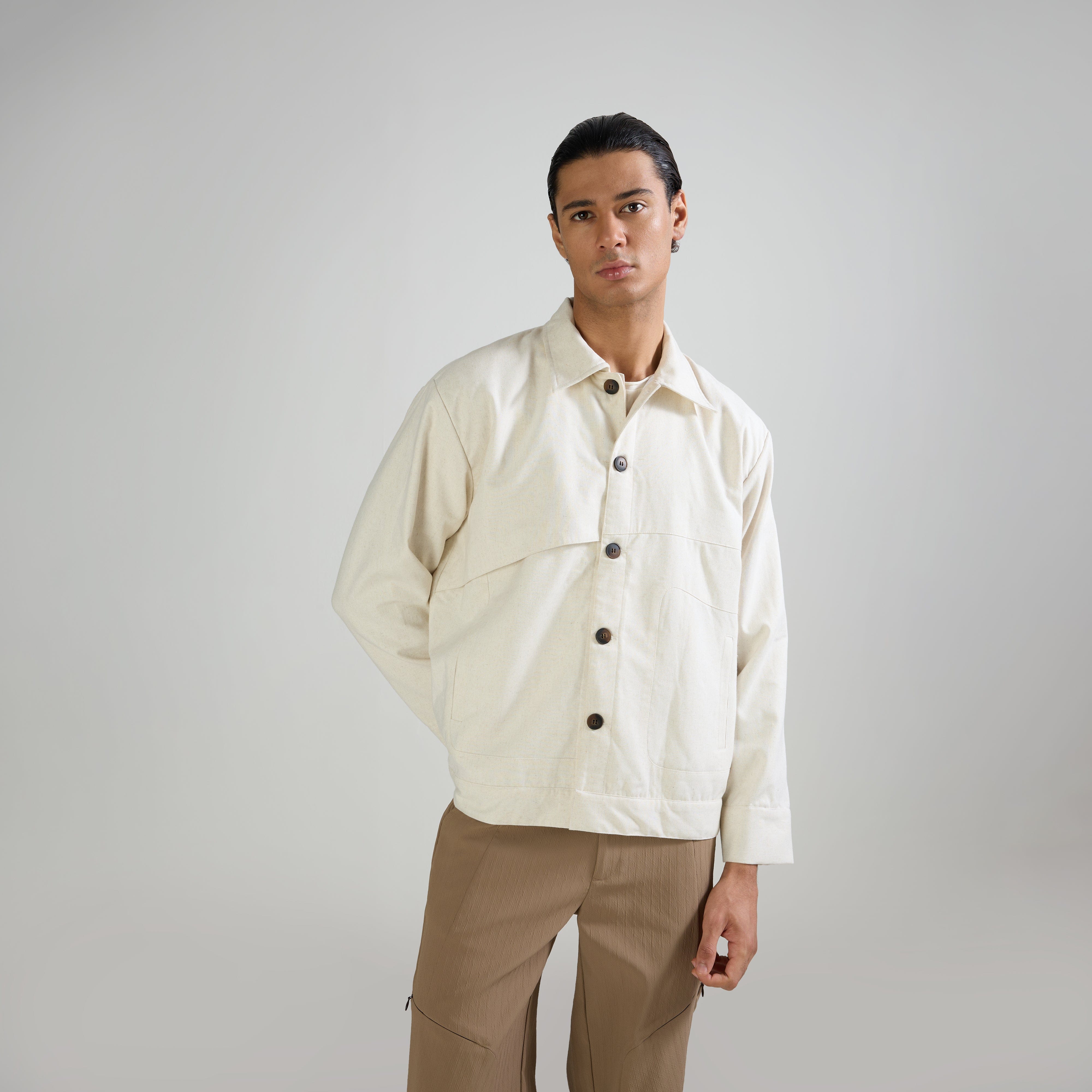 Warping Theories CLASSIC MODULE OVERSHIRT - BEIGE