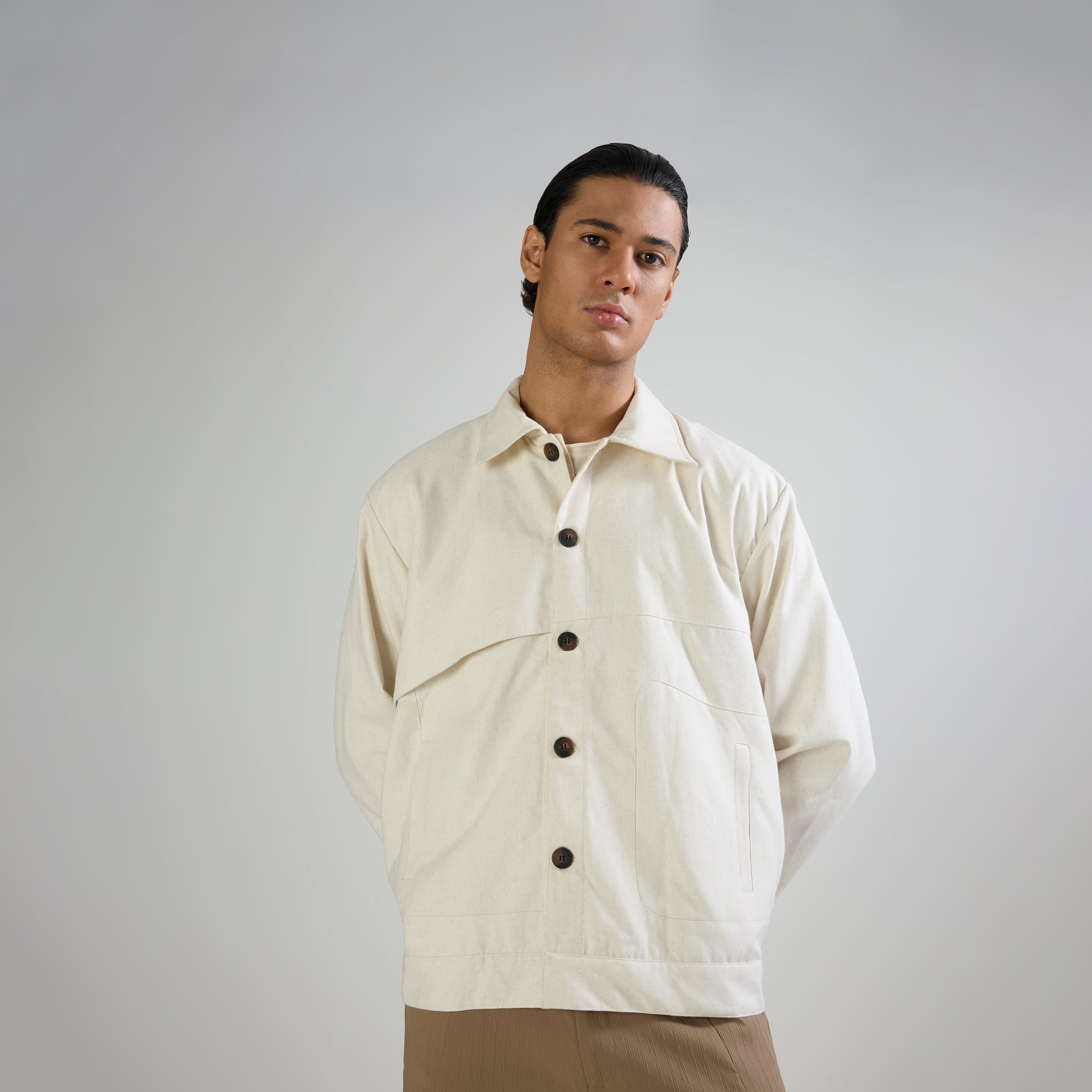 Warping Theories CLASSIC MODULE OVERSHIRT - BEIGE