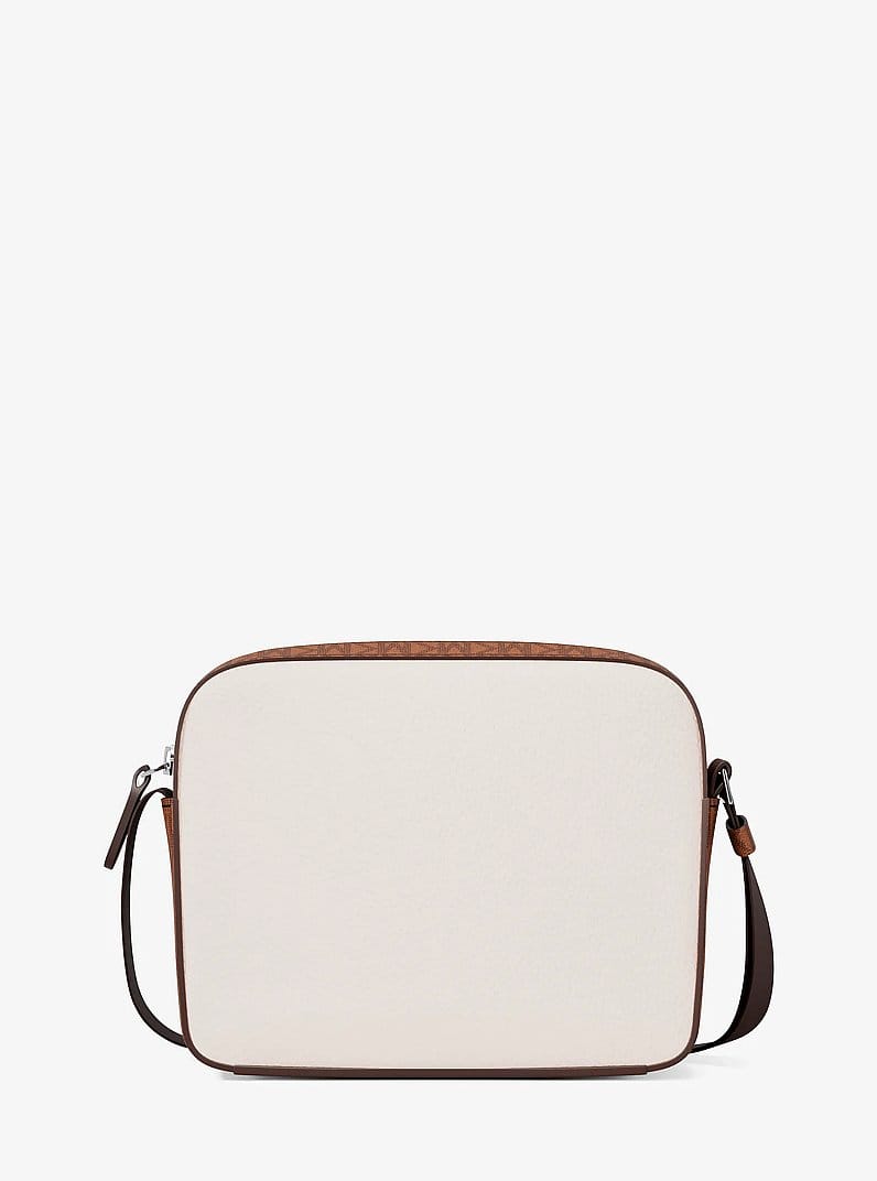 Cooper Medium Pebbled Leather and Signature Logo Camera Crossbody Bag