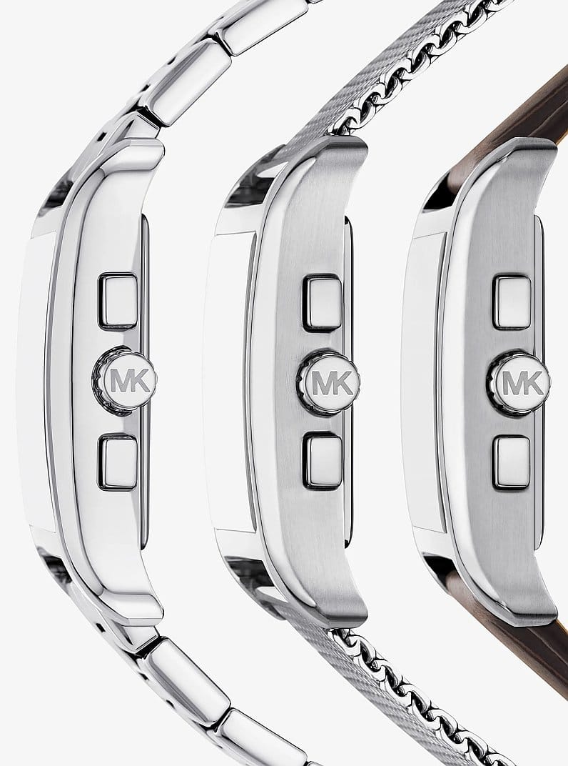 Monroe Silver-Tone Watch Strap Set