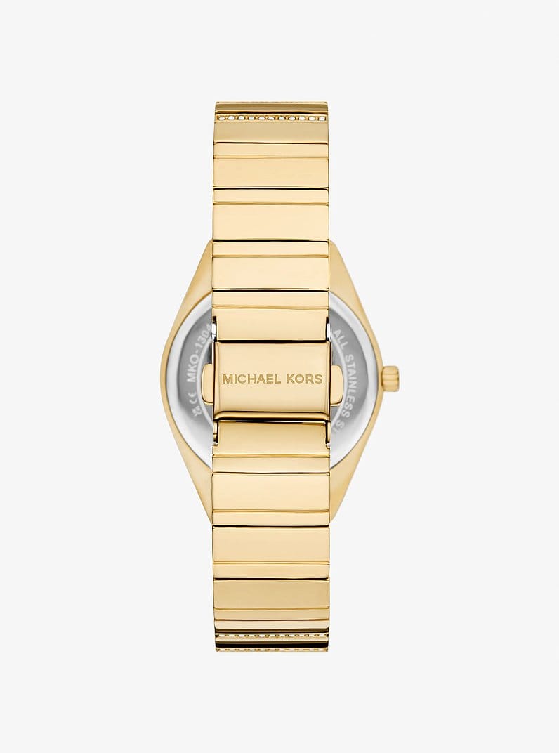 Mini Lennox Pavé Gold-Tone Watch
