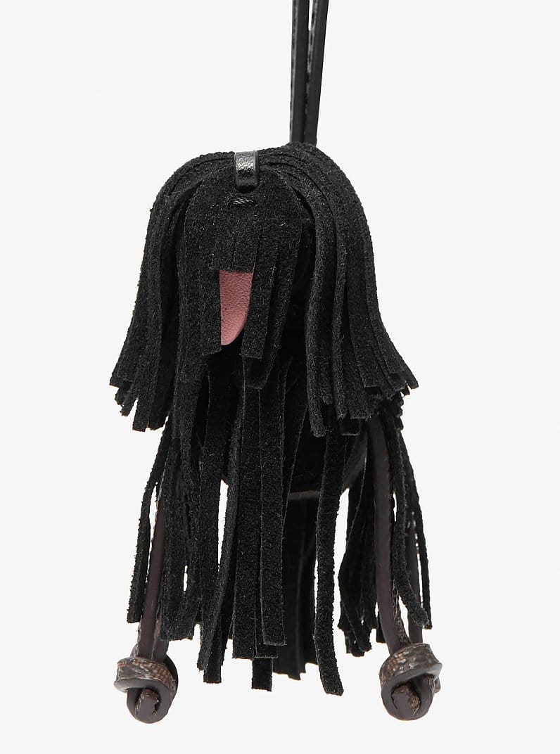 Suede Shaggy Dog Bag Charm