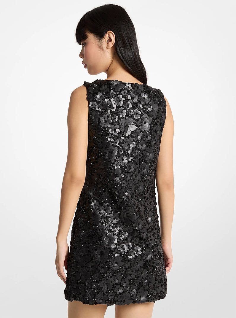 Floral Embellished Scuba Mini Dress