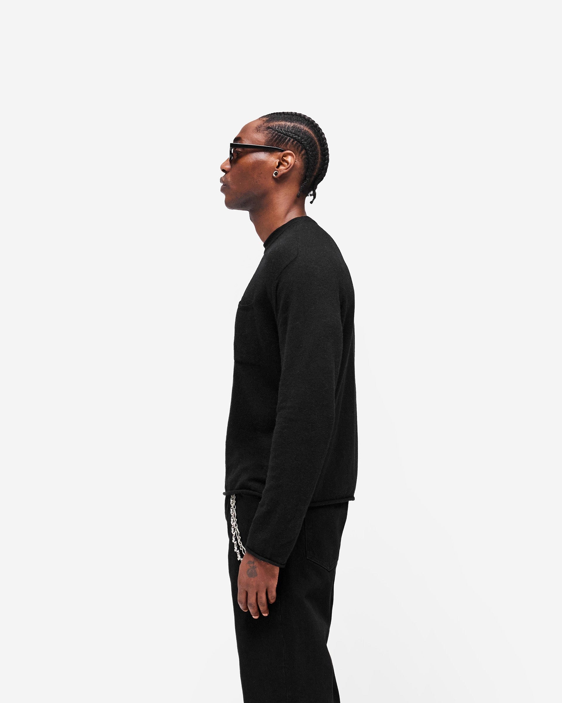 Heaton GH Knitted Long Sleeve Top - Jet Black