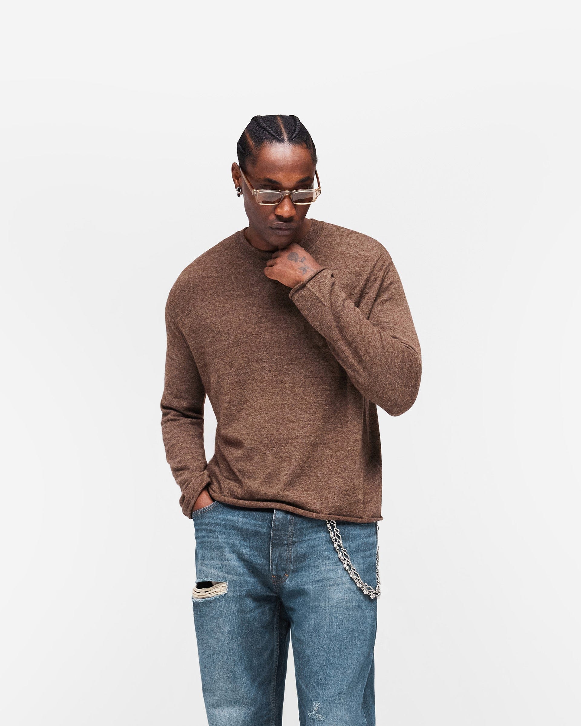 Heaton GH Knitted Long Sleeve Top - Espresso