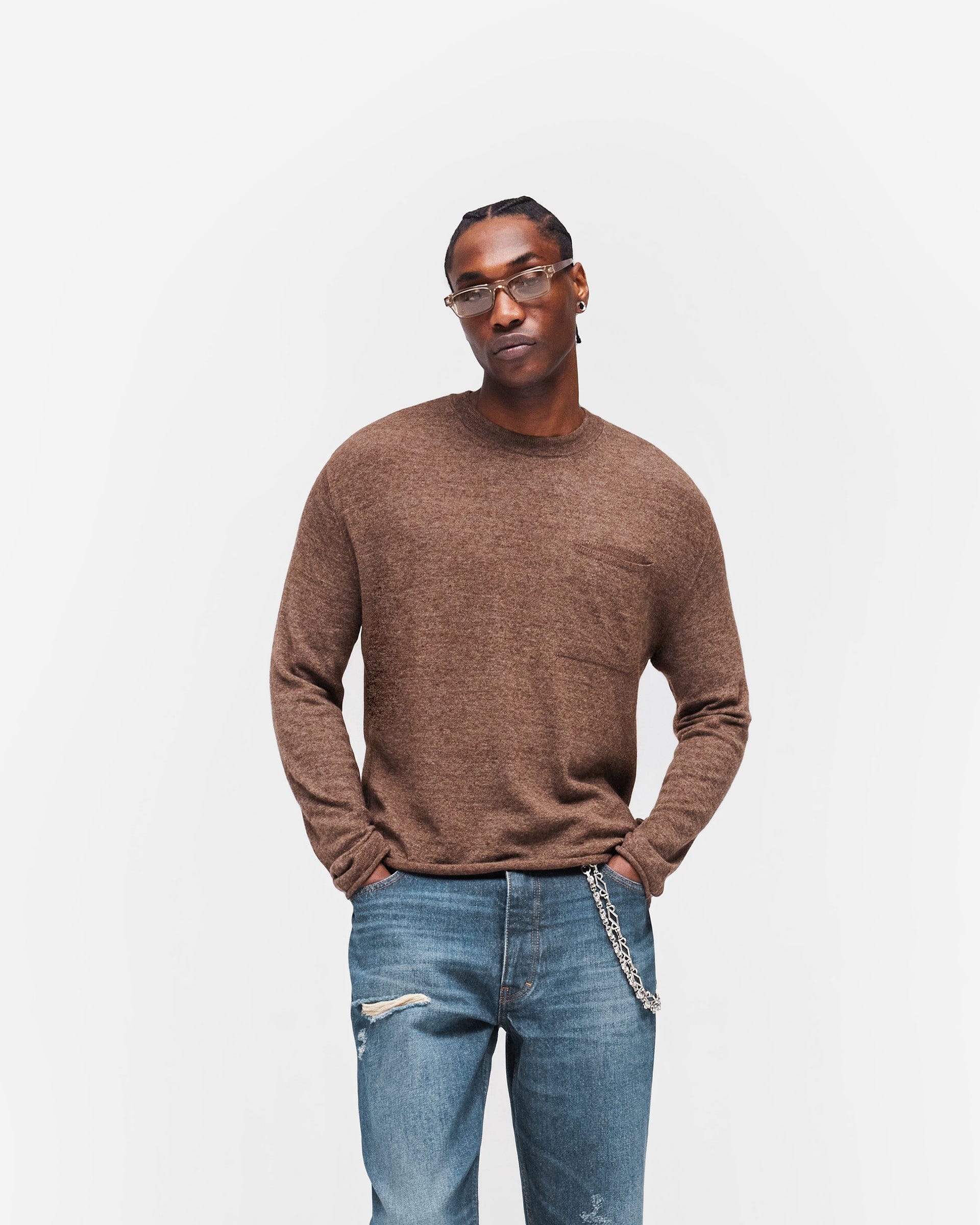 Heaton GH Knitted Long Sleeve Top - Espresso