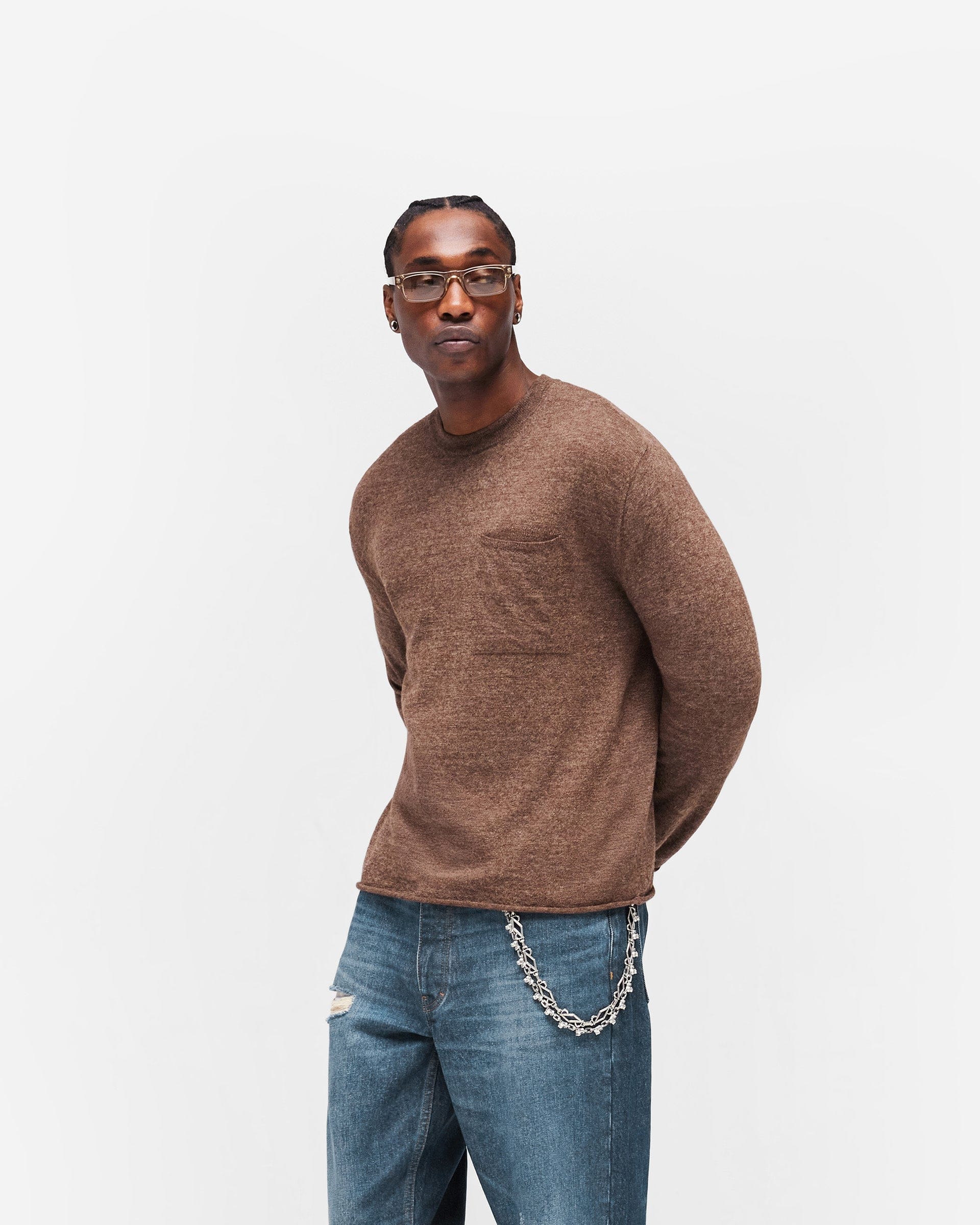 Heaton GH Knitted Long Sleeve Top - Espresso