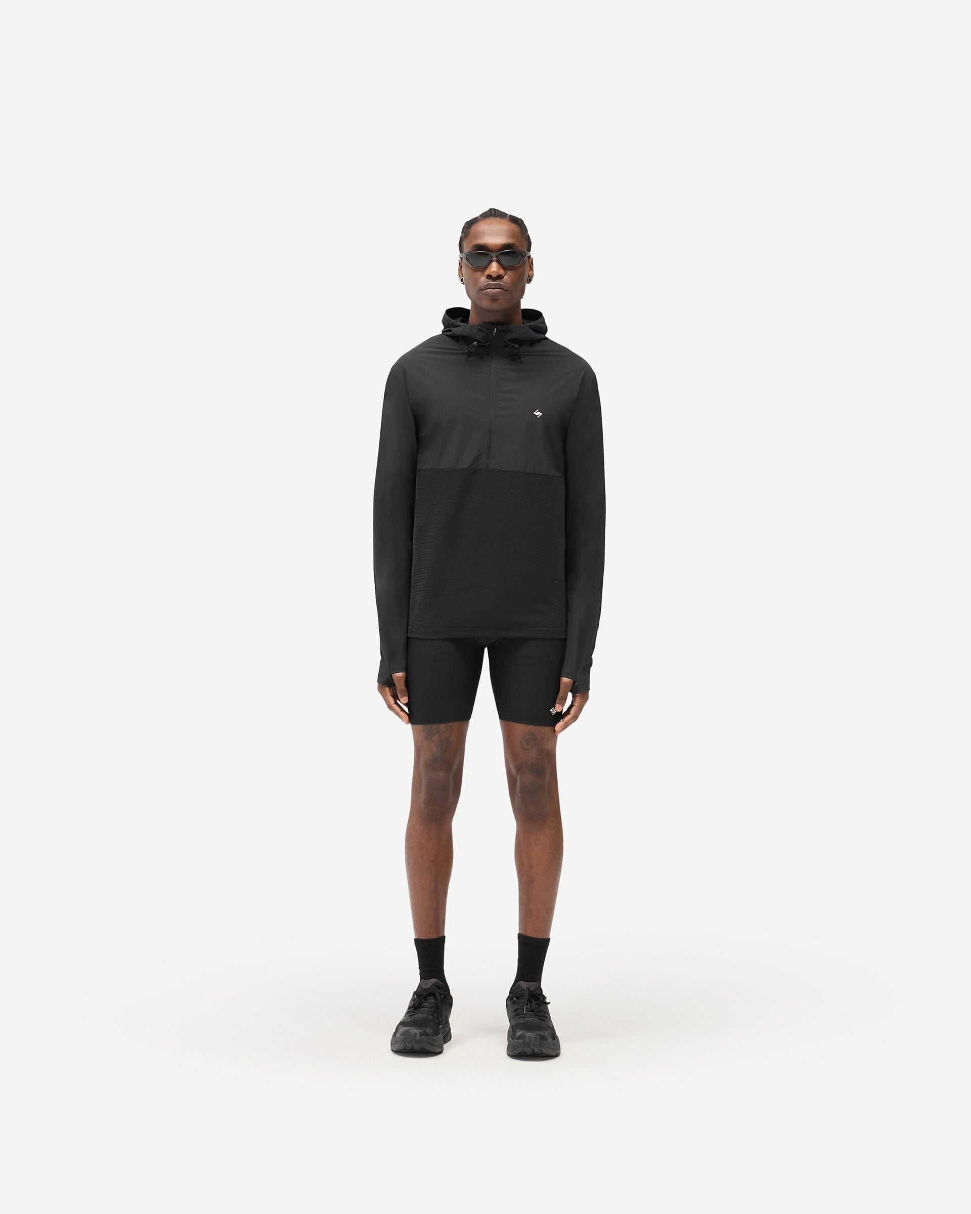 247 Hooded Quarter Zip - Black
