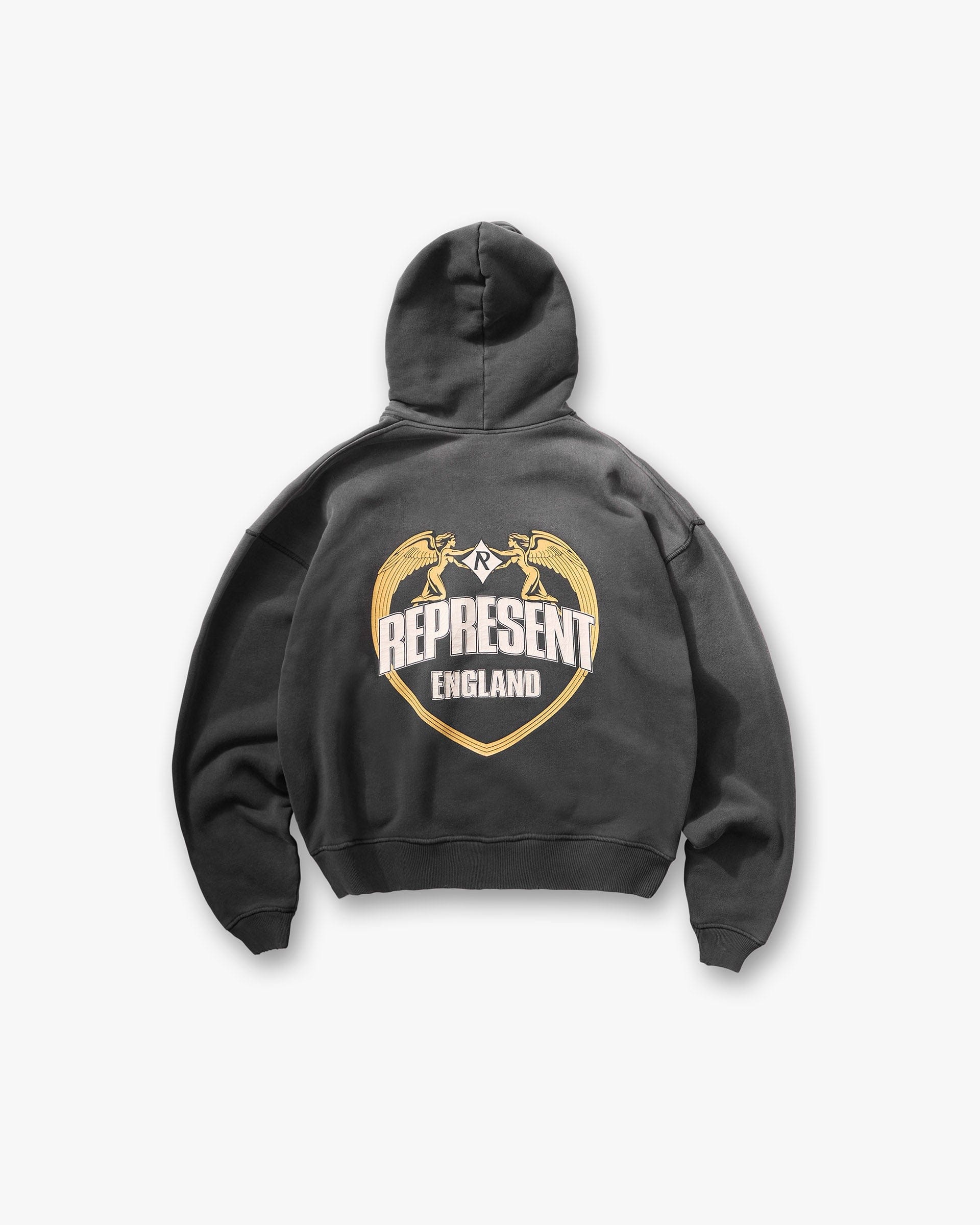 FW25 Represent Angel Border Hoodie - Stained Black