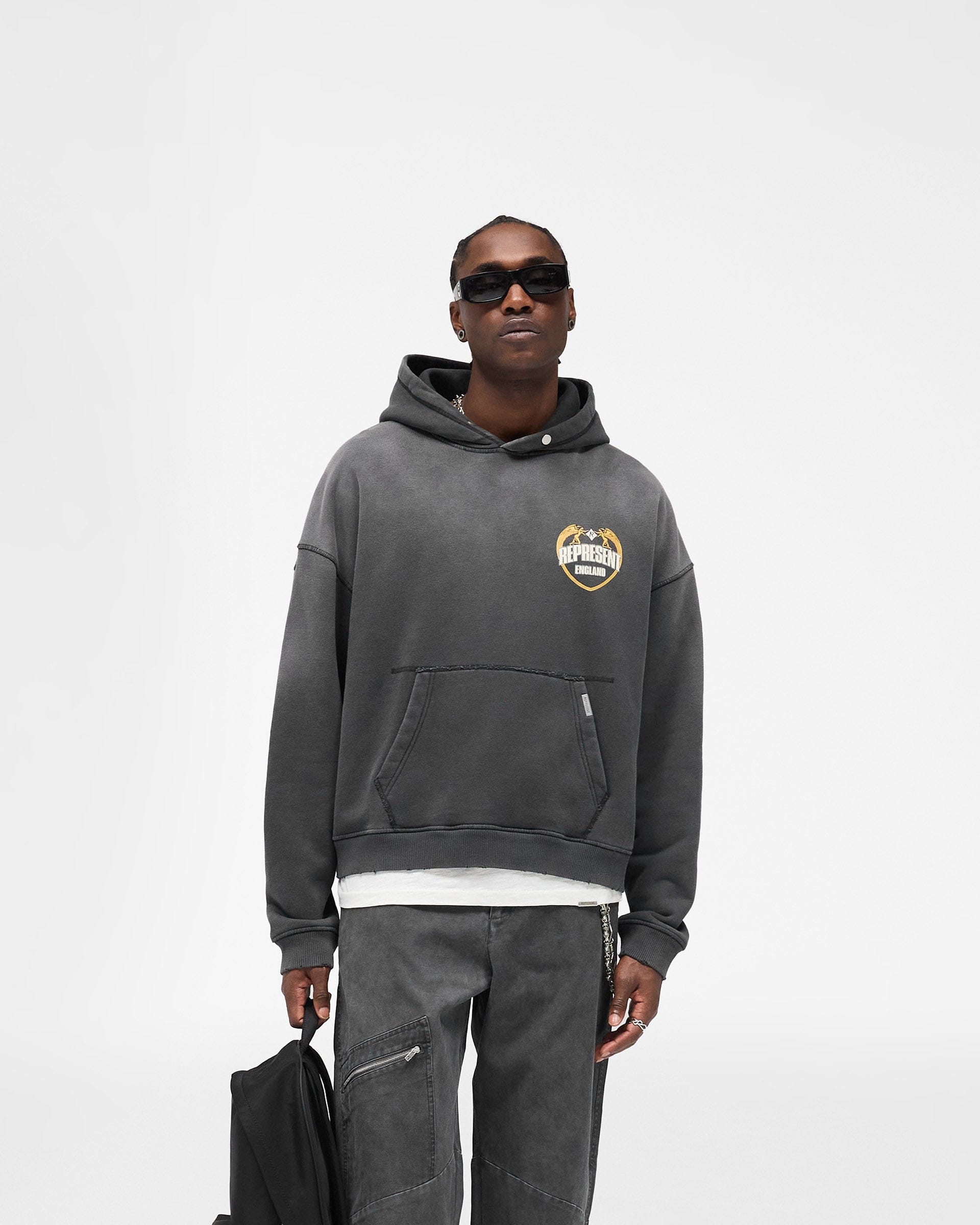 FW25 Represent Angel Border Hoodie - Stained Black