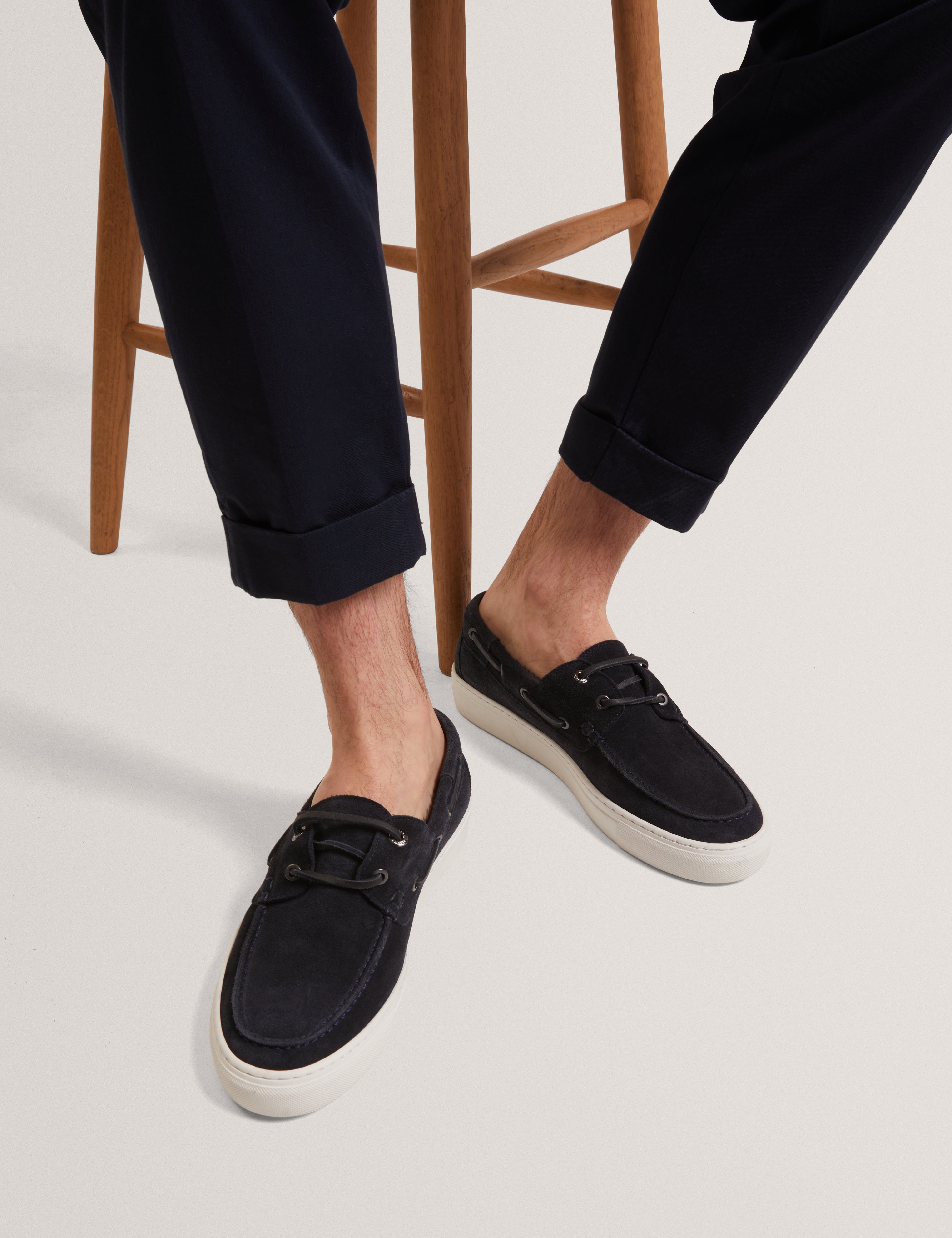 SHOE Bouden Suede Boat Shoe Navy