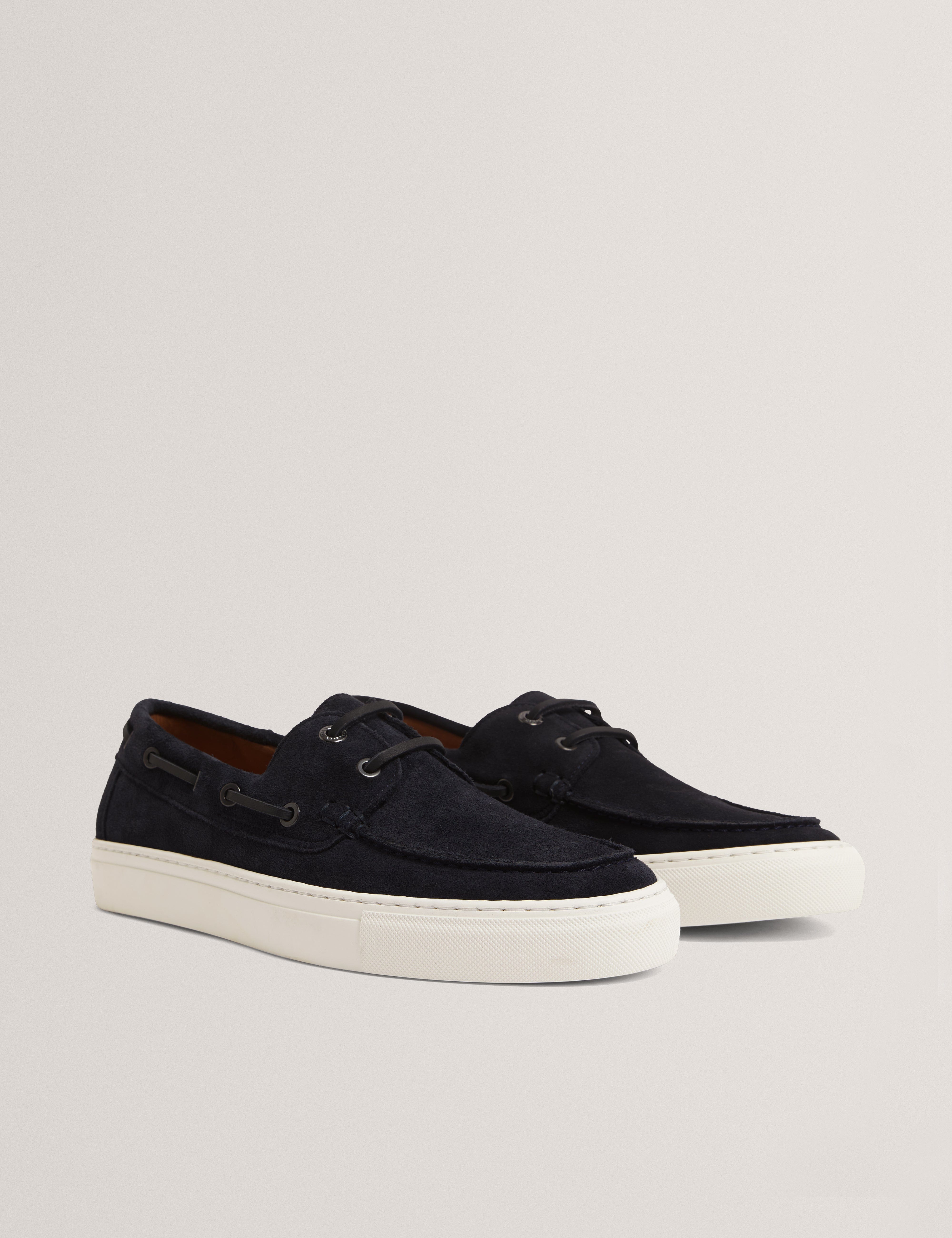 SHOE Bouden Suede Boat Shoe Navy