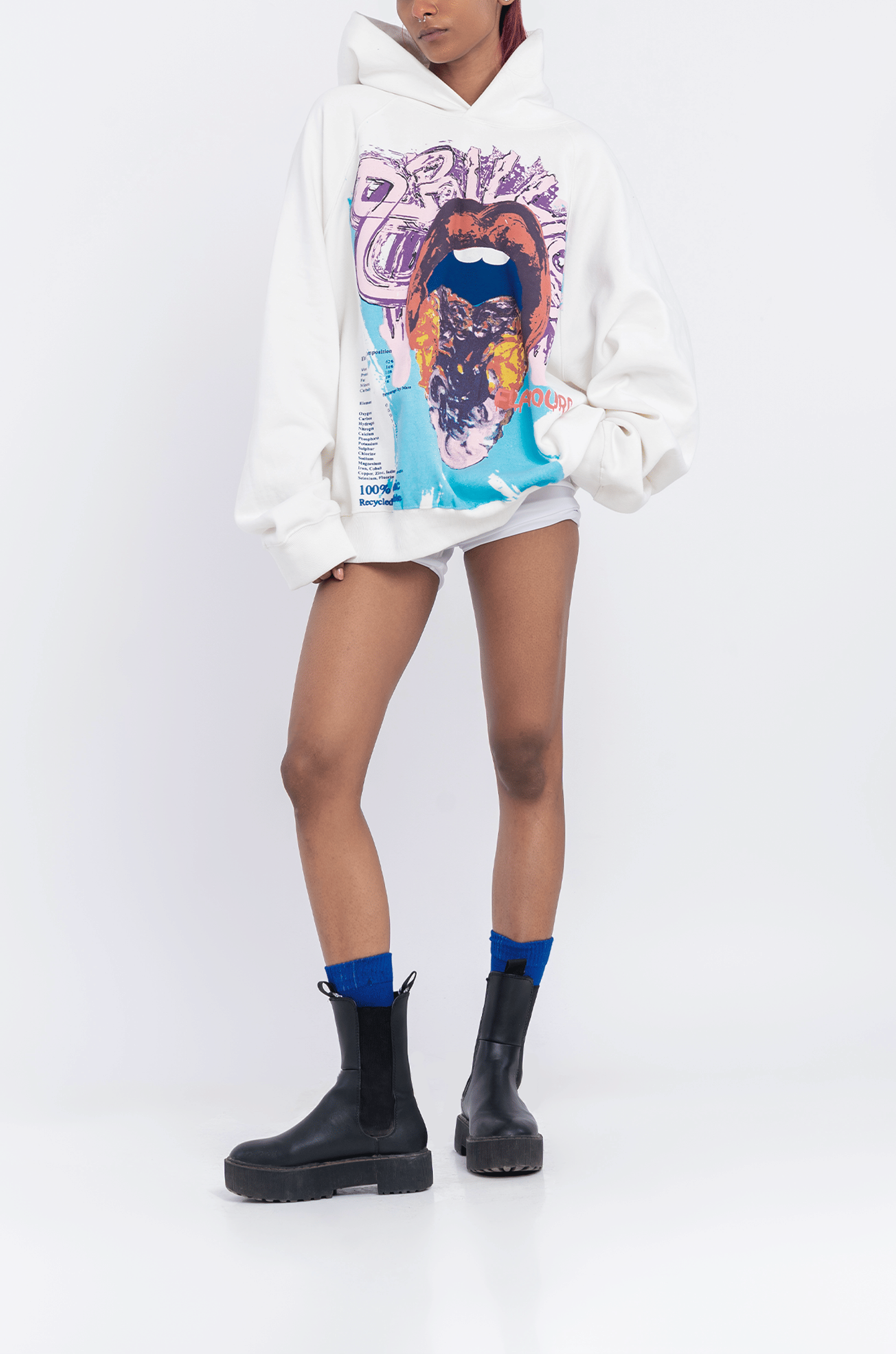 WHITE* 8 Billion Flavours' Hoodie (White)