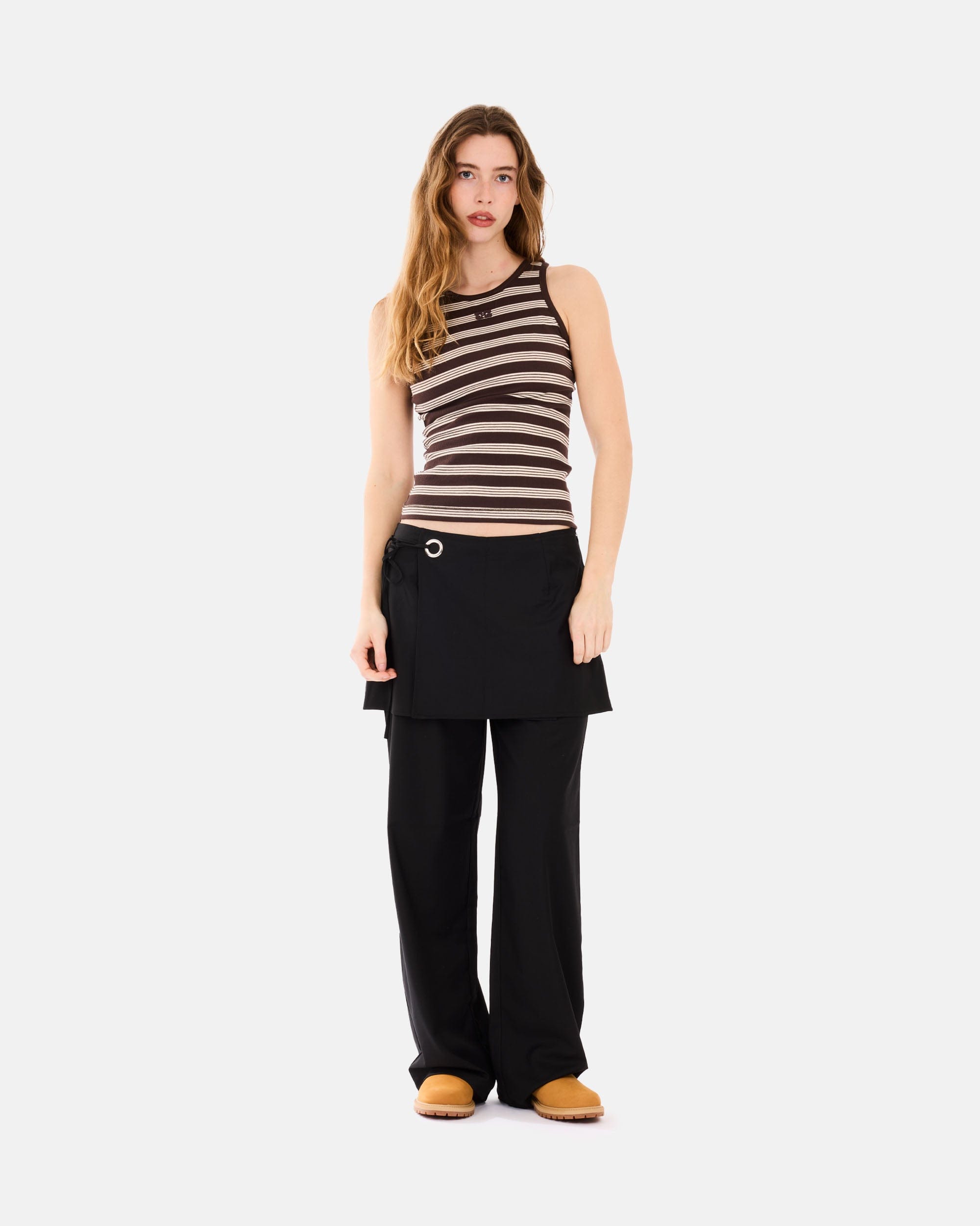 GANNI A/S Soft Cotton Rib Tank Top Stripe