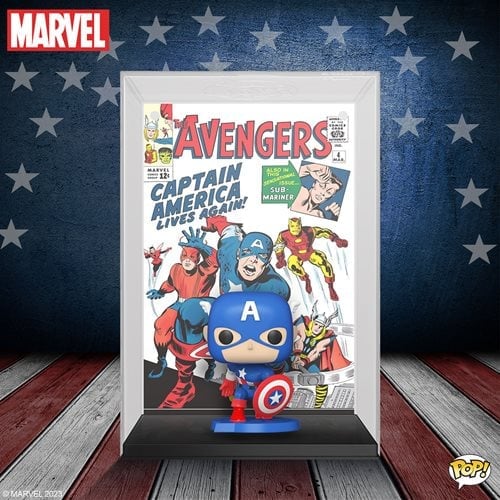 Toyshnip Funko Pop! The Avengers #4 (1963) Captain America Comic Cover Figure with Case