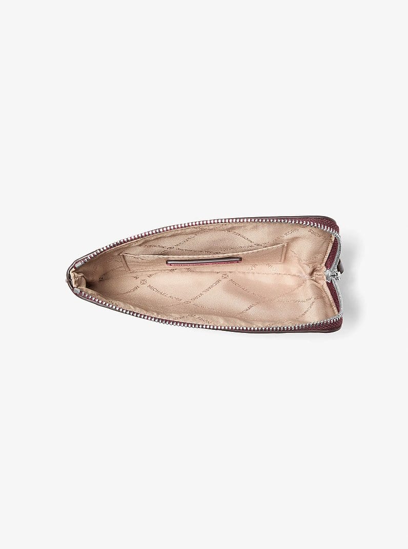 Jet Set Travel Small Burnished Logo Embossed Wristlet