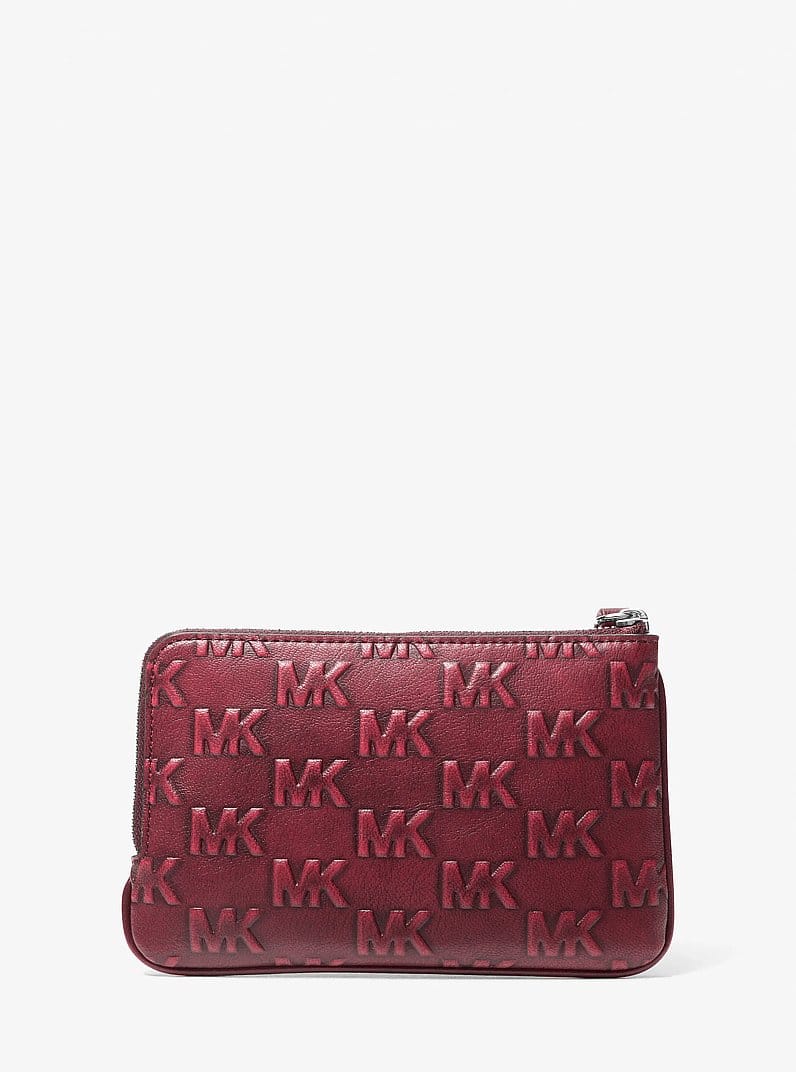 Jet Set Travel Small Burnished Logo Embossed Wristlet