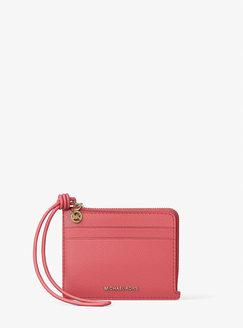 Jet Set Small Pebbled Leather Card Case Wristlet