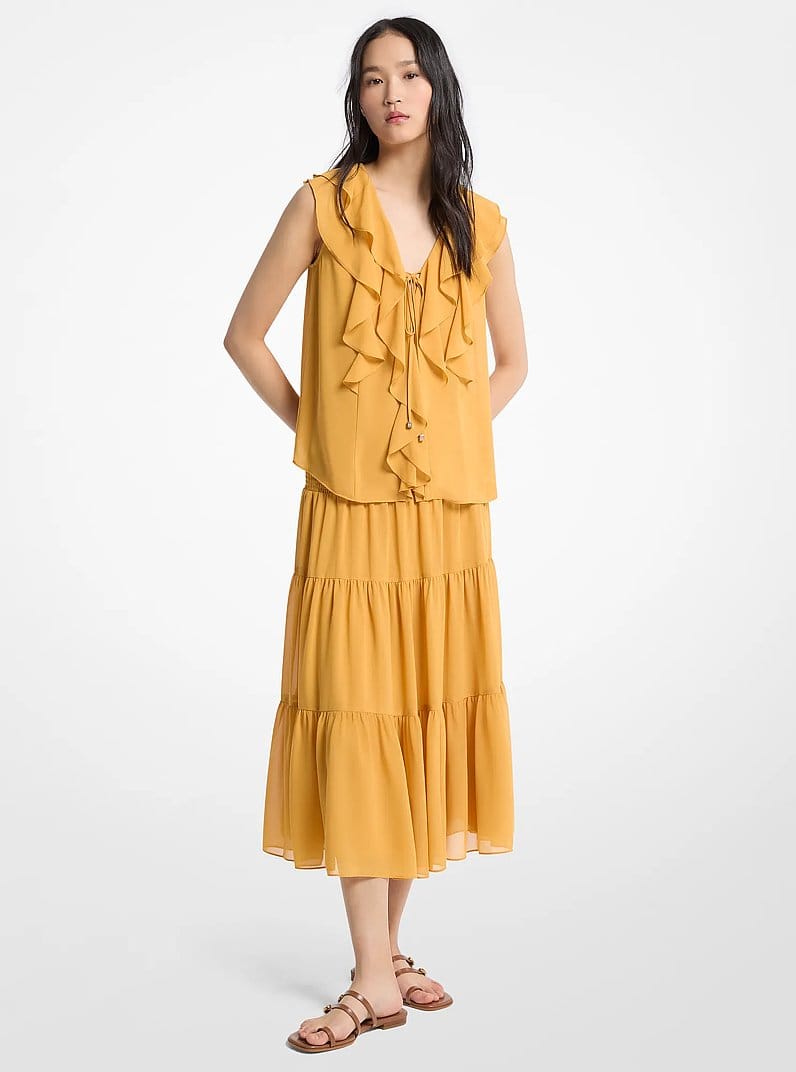Ruffled Georgette Blouse