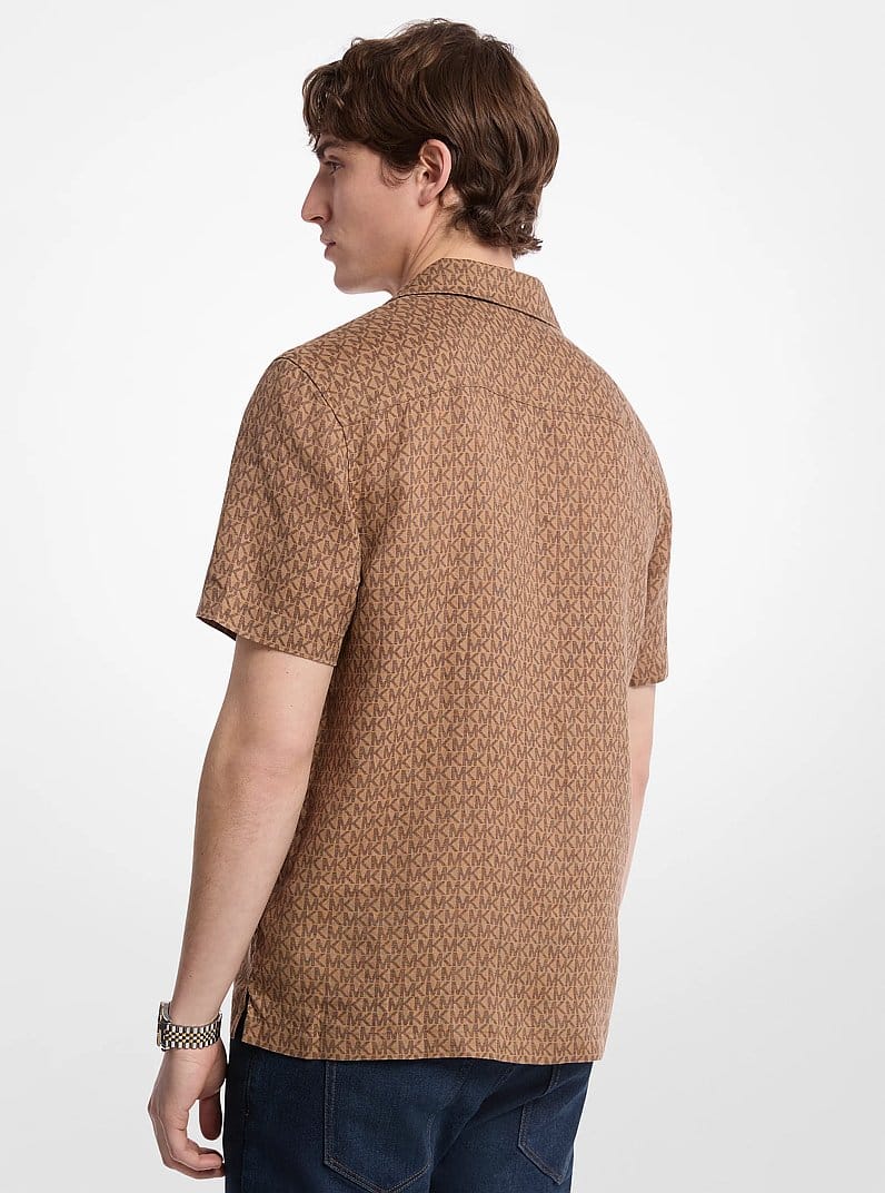 Signature Logo Linen Camp Shirt