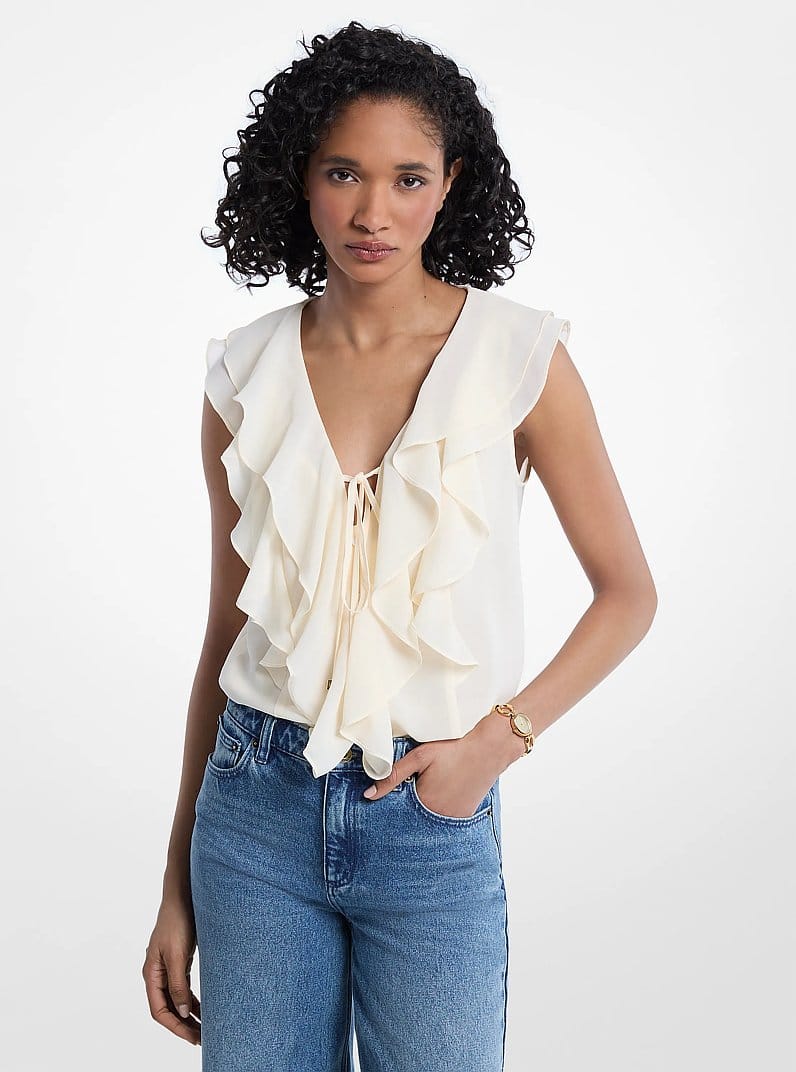 Ruffled Georgette Blouse