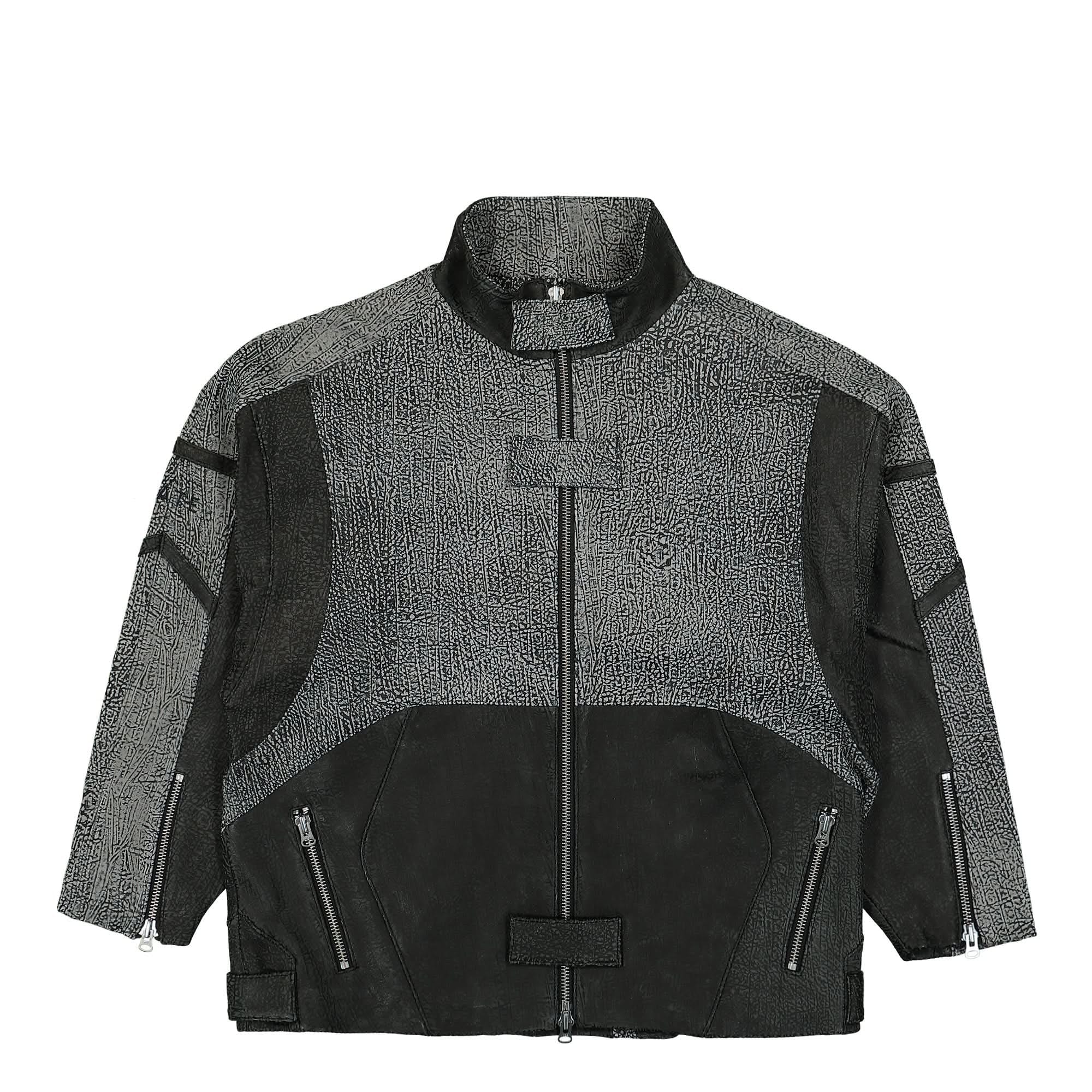 GATE Panelled Hooded Leather Jacket