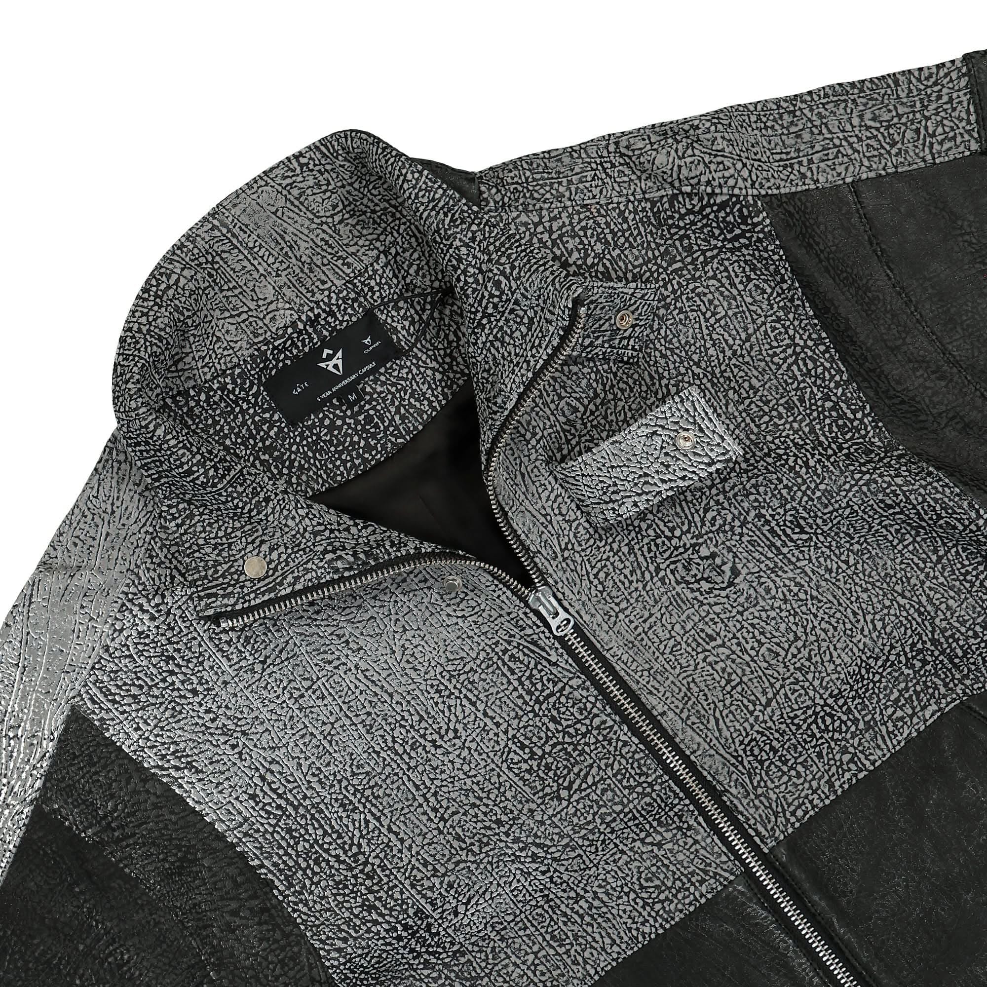 GATE Panelled Hooded Leather Jacket