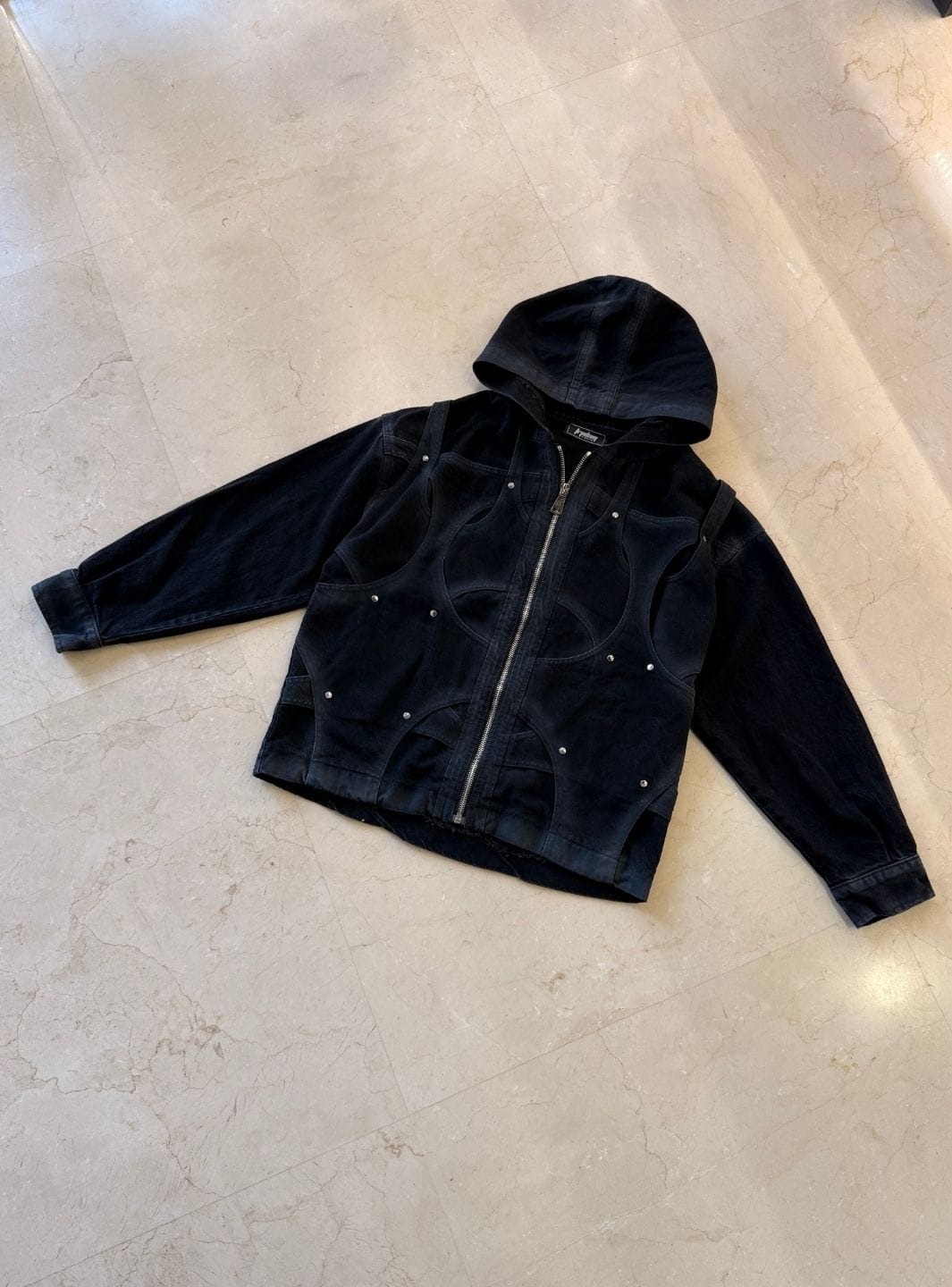 Trap Denim Washed Denim Intertwined Jacket