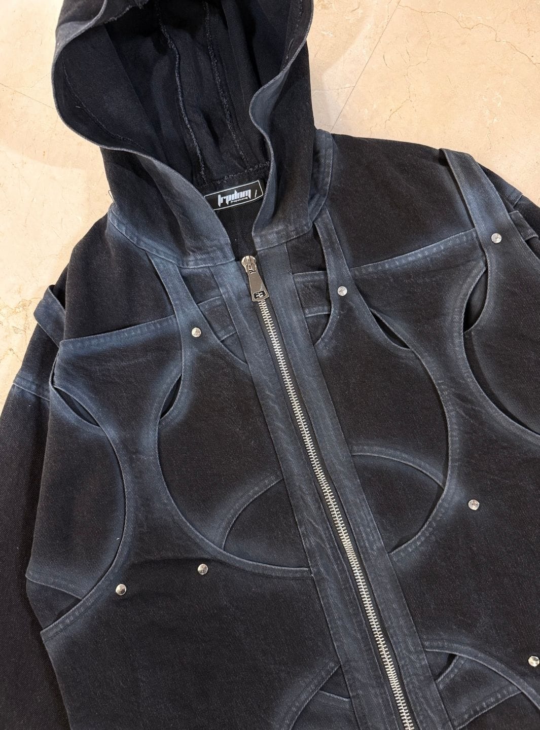 Trap Denim Washed Denim Intertwined Jacket