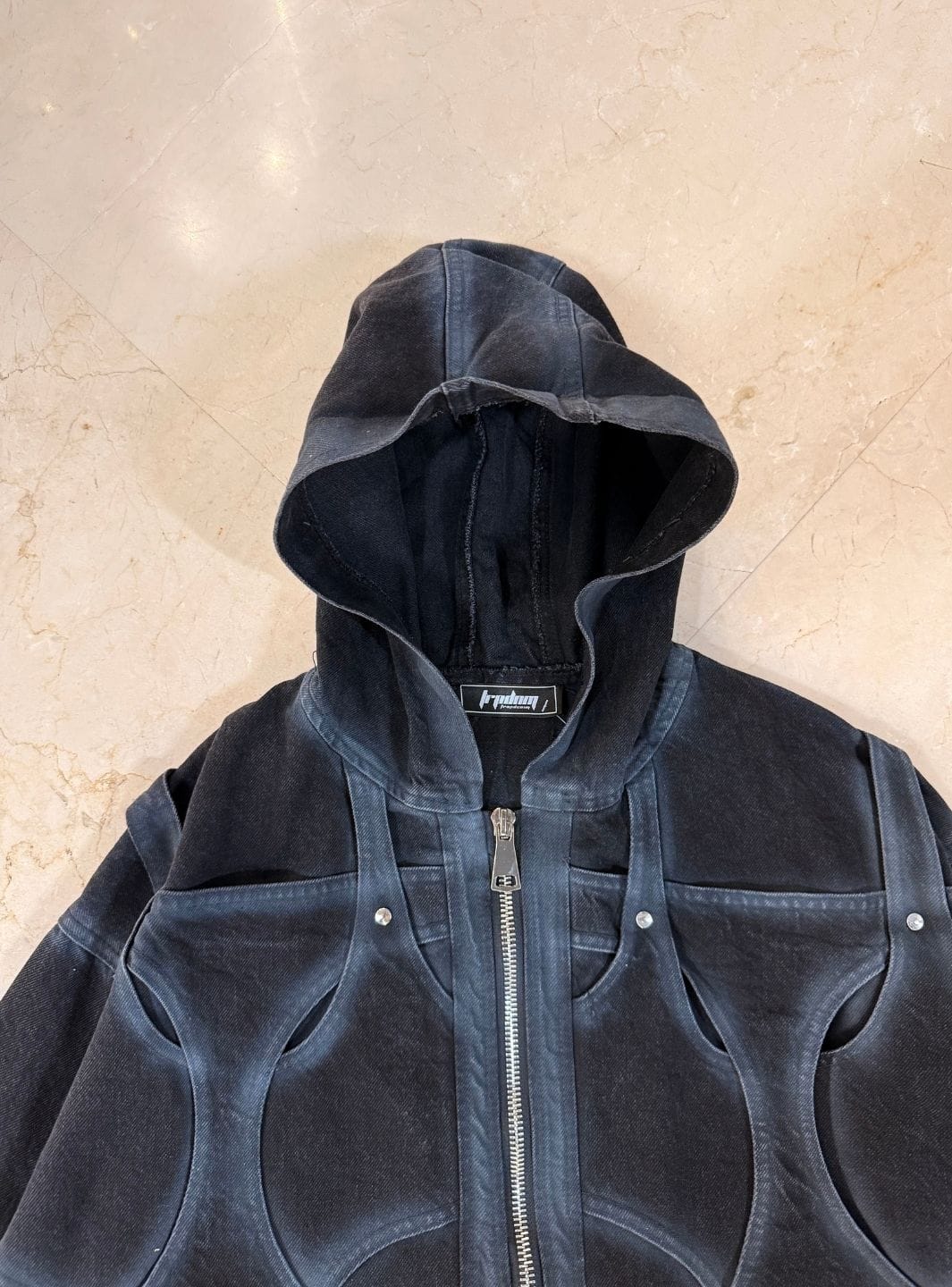Trap Denim Washed Denim Intertwined Jacket