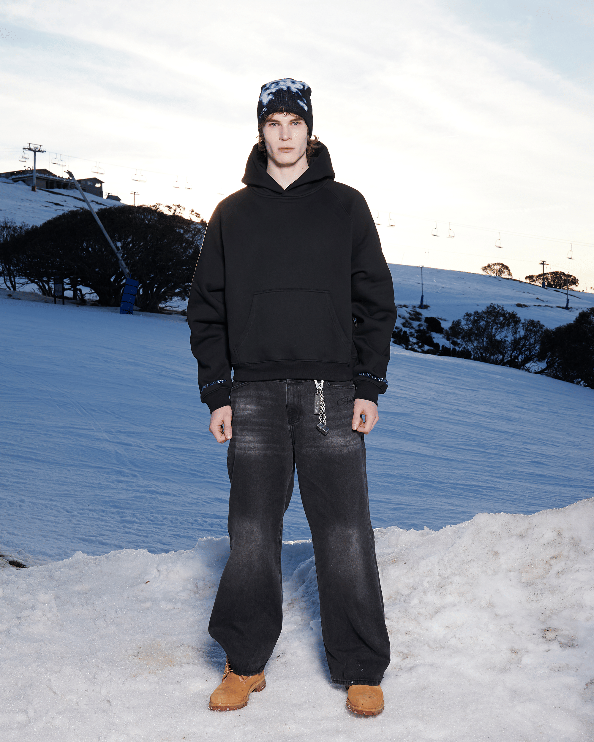 Realism SSS REALISM GLIMMER LOGO HOODIE BLACK ICE