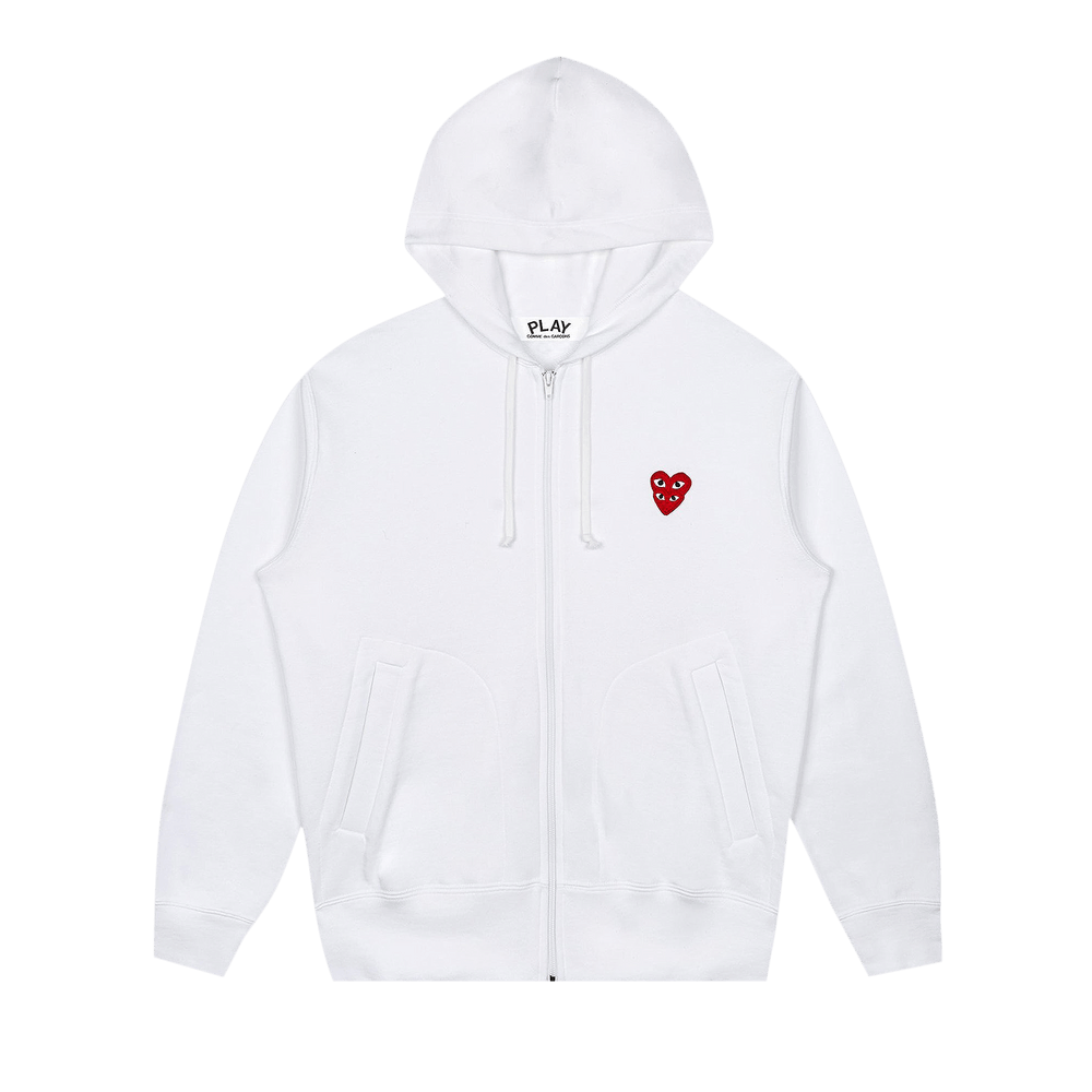 Comme des Garçons PLAY Zip Hoodie White