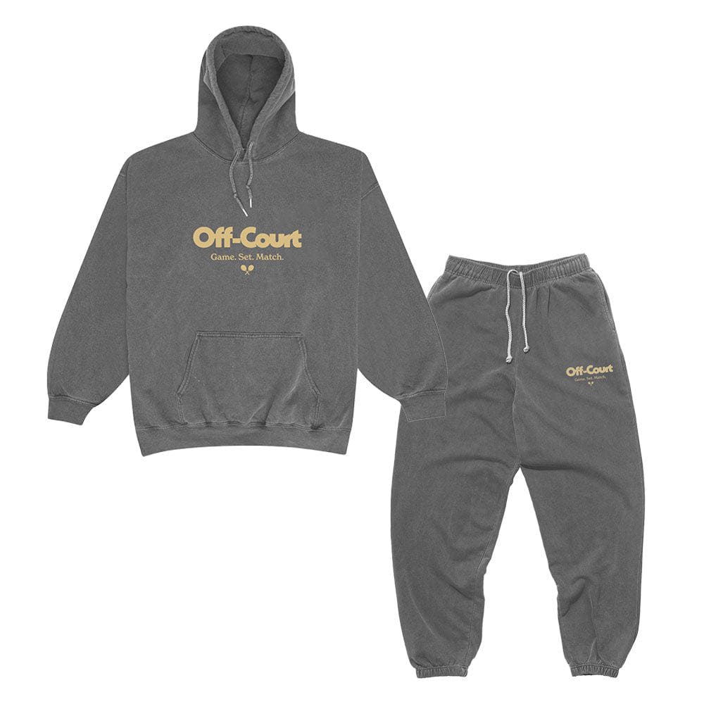 Vice 84 Off - Court GSM Hoodie & Jogger Set - Vintage Washed Charcoal
