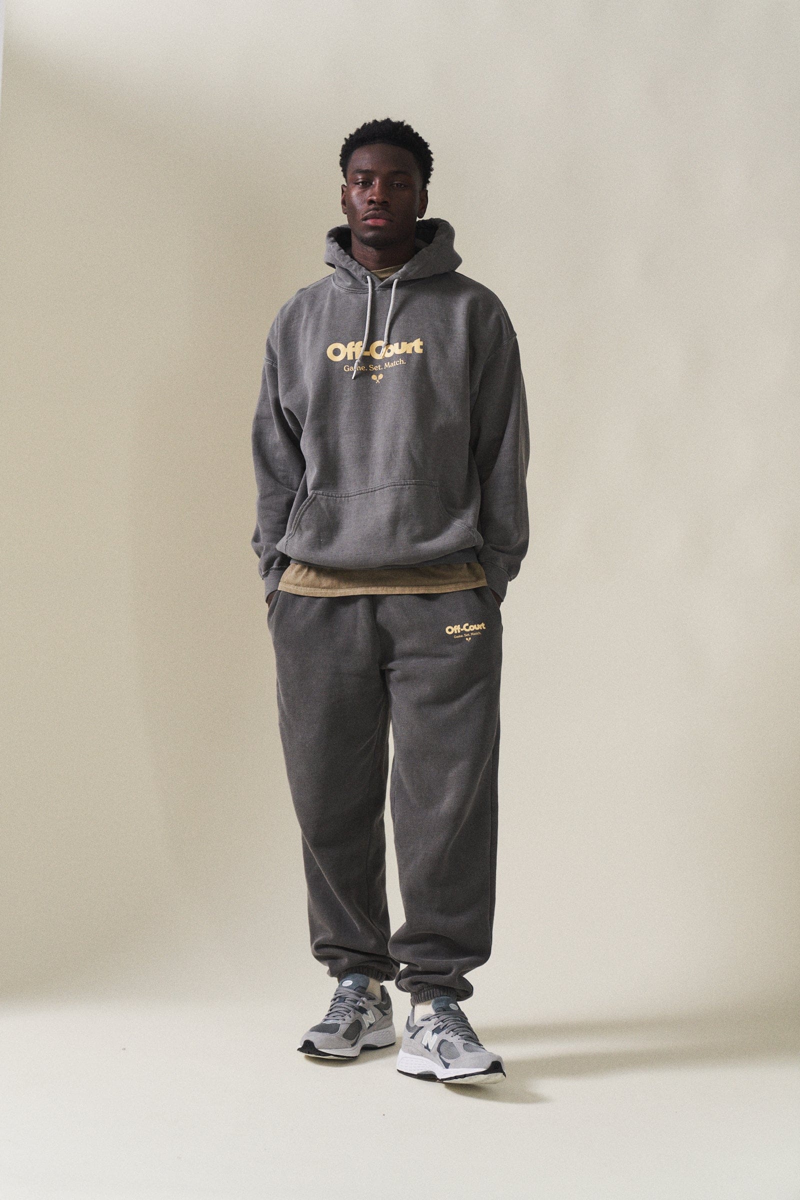 Vice 84 Off - Court GSM Hoodie & Jogger Set - Vintage Washed Charcoal