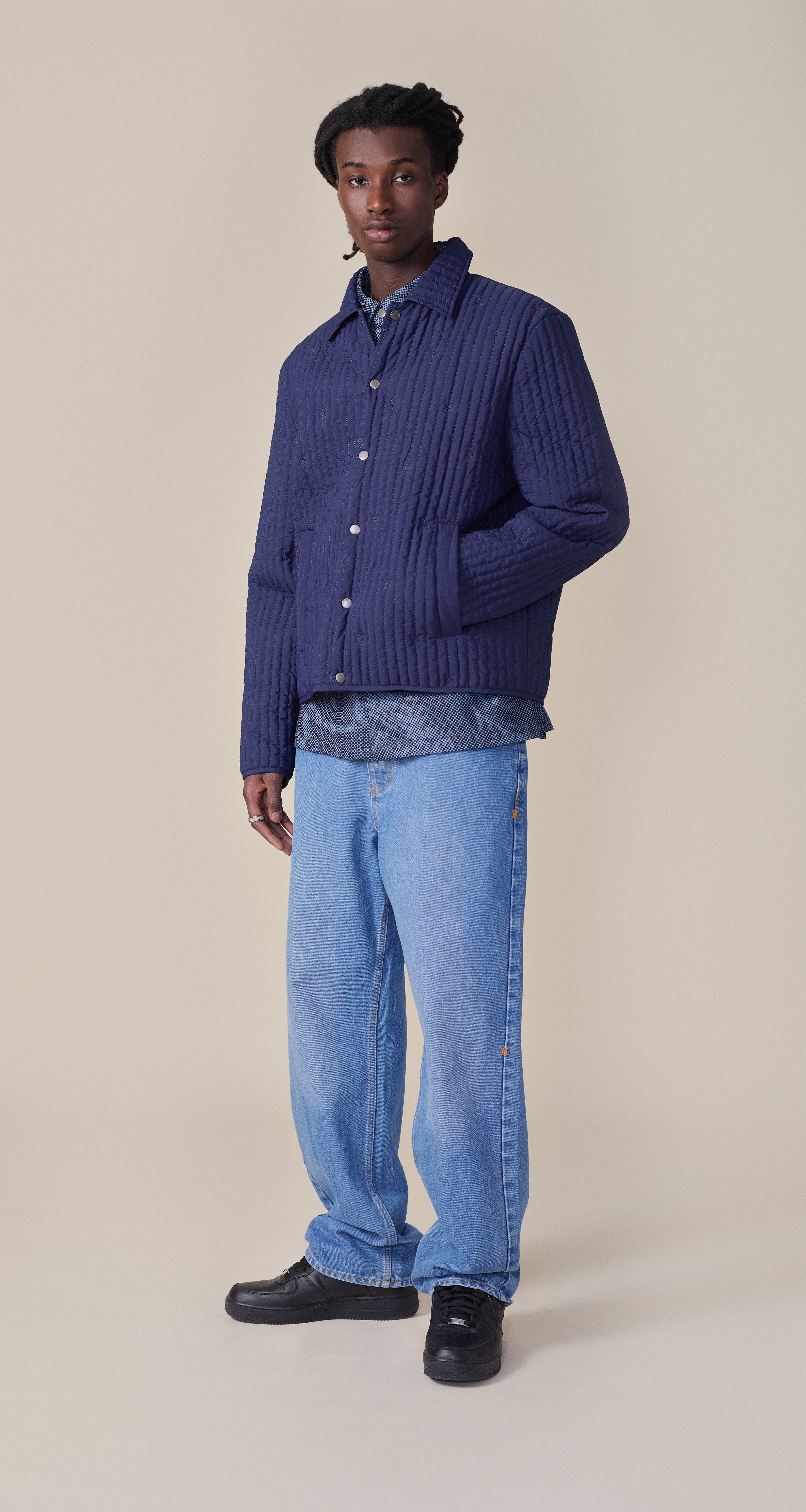 Blue Maritime Blue Shield Quilted Jacket