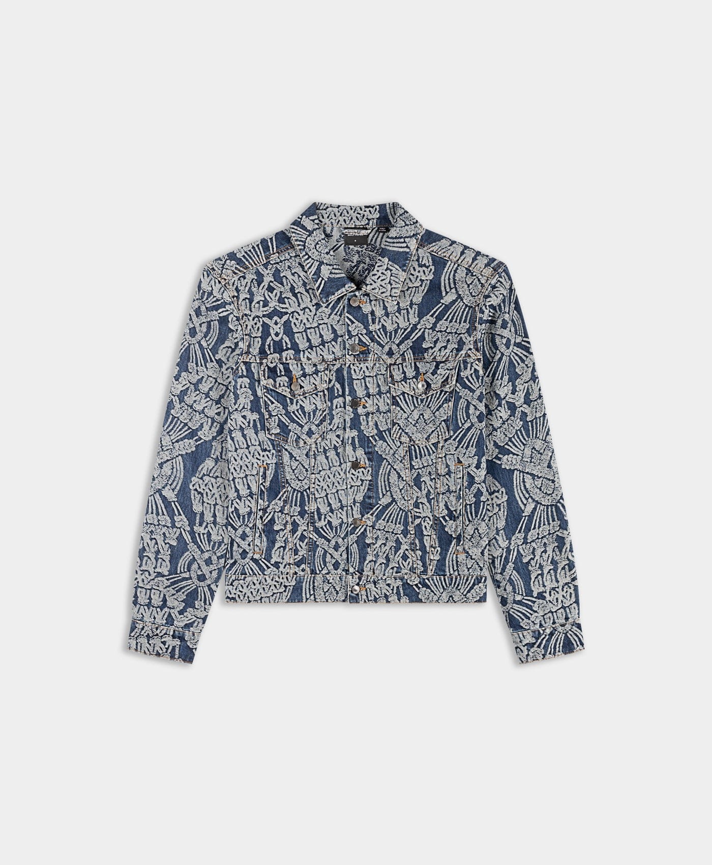 Blue Dark Blue Denim Macrame Jacket