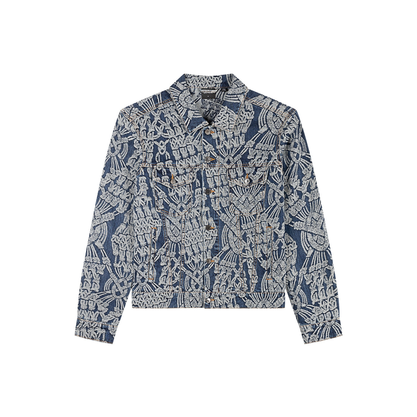 Blue Dark Blue Denim Macrame Jacket