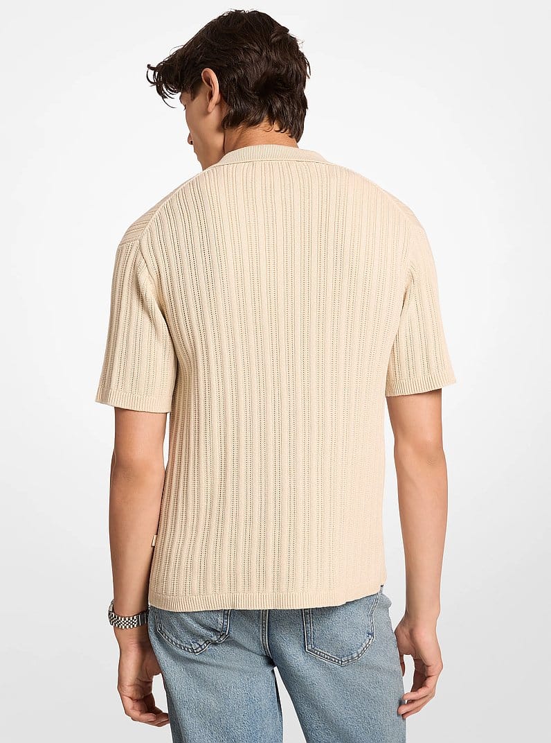 Textured Knit Polo Shirt