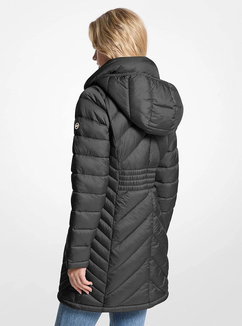Packable Quilted Nylon Puffer Coat