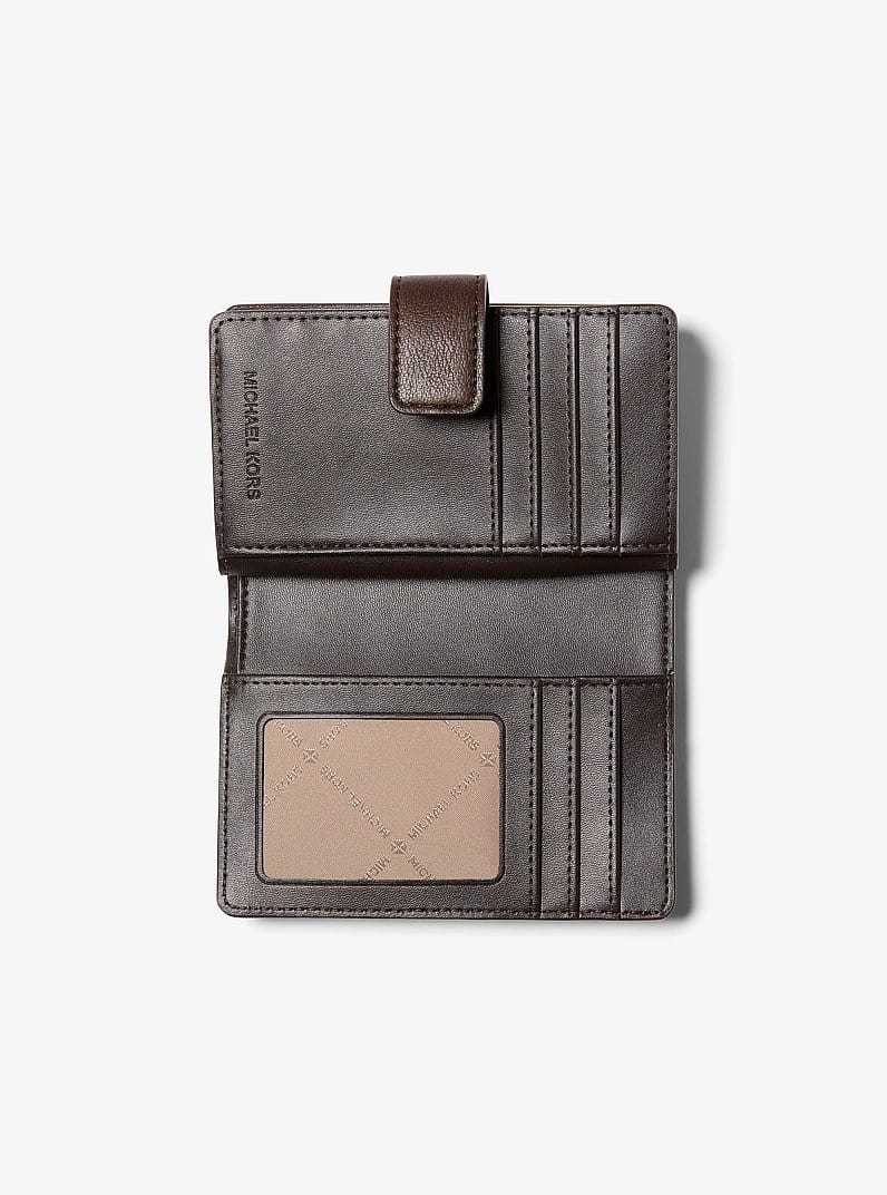Jet Set Travel Medium Logo Embossed Burnished Wallet