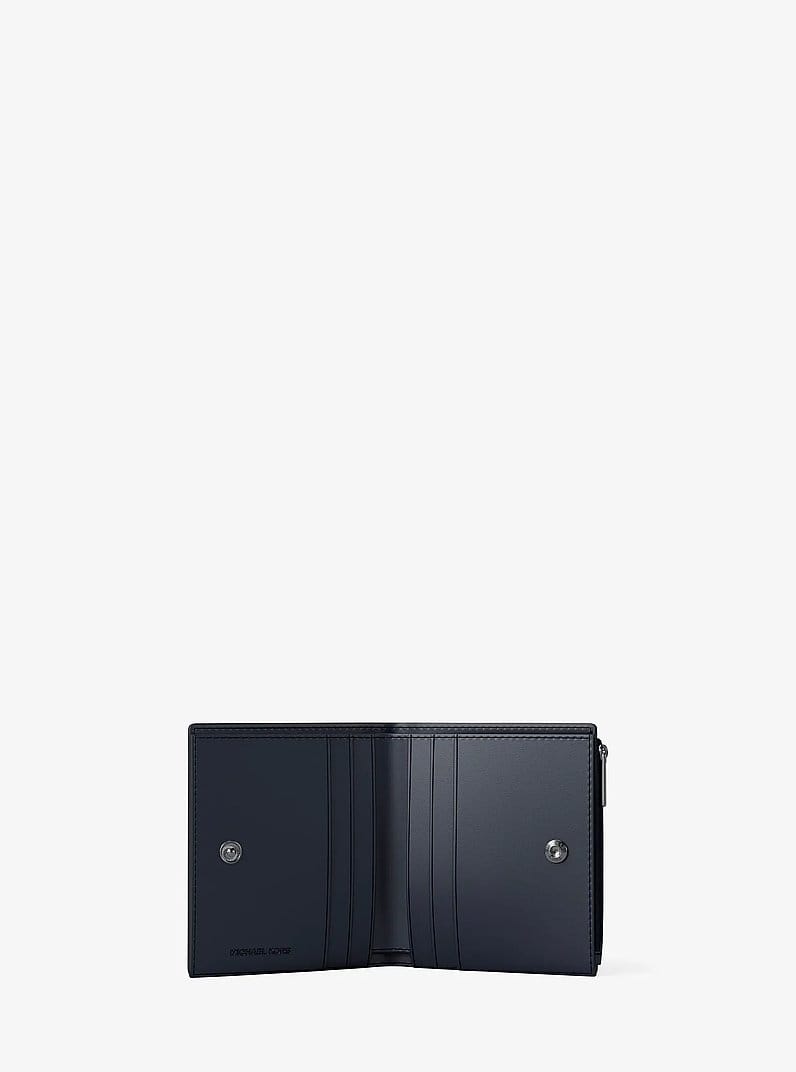Cooper Medium Logo Jacquard Denim Zip Wallet