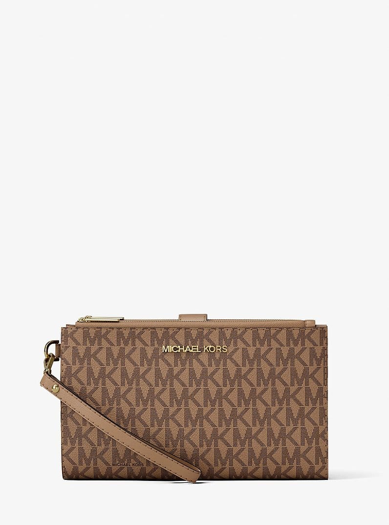 Jet Set Large Signature Logo Wristlet