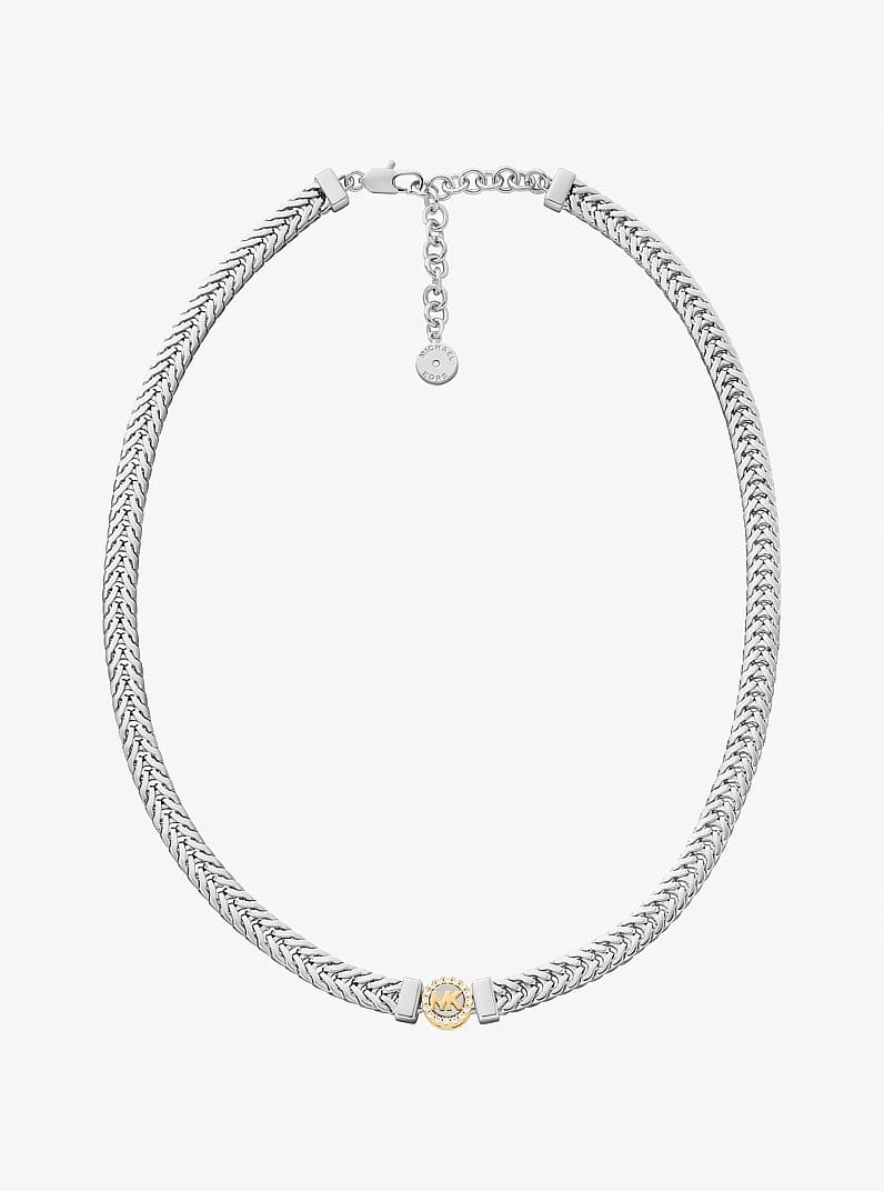 Pavé Logo Foxtail Chain Necklace