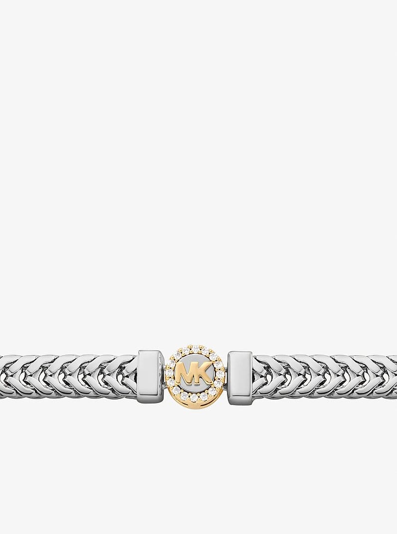 Pavé Logo Foxtail Chain Necklace