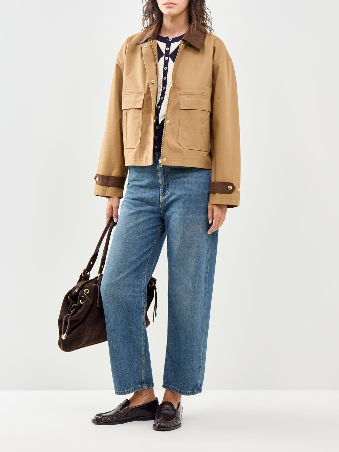Nobody's Child Cropped Freddie Barn Jacket Beige